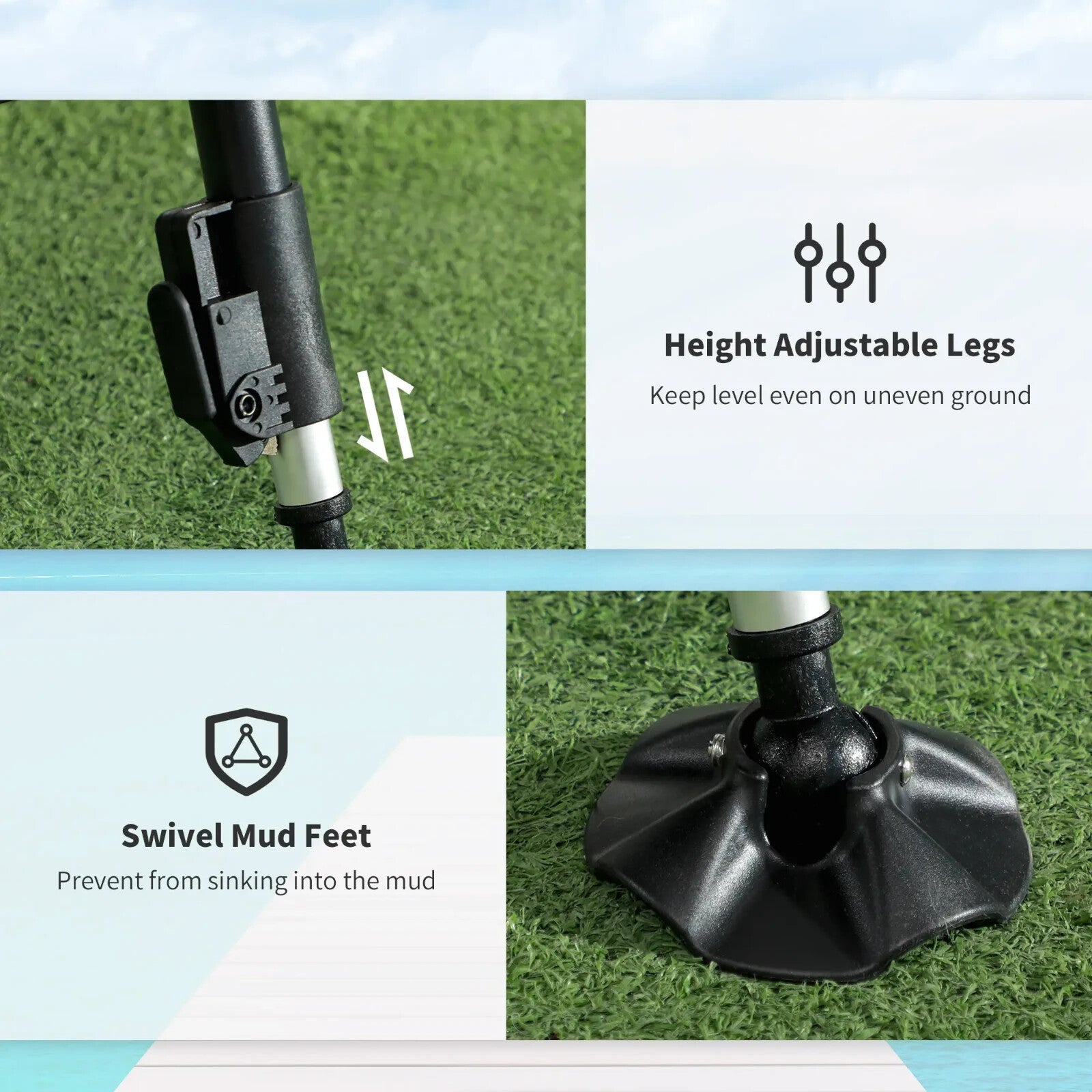 Foldable Fishing Chair with Adjustable Legs and Metal Frame for Outdoor Use - Home and Garden Furniture Shop - rustic - furniture