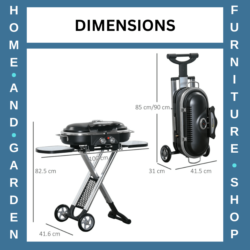Foldable Gas Barbecue Grill 2 Burner Garden Trolley w/ Lid Side Shelves Ignition - Home and Garden Furniture Shop - rustic - furniture
