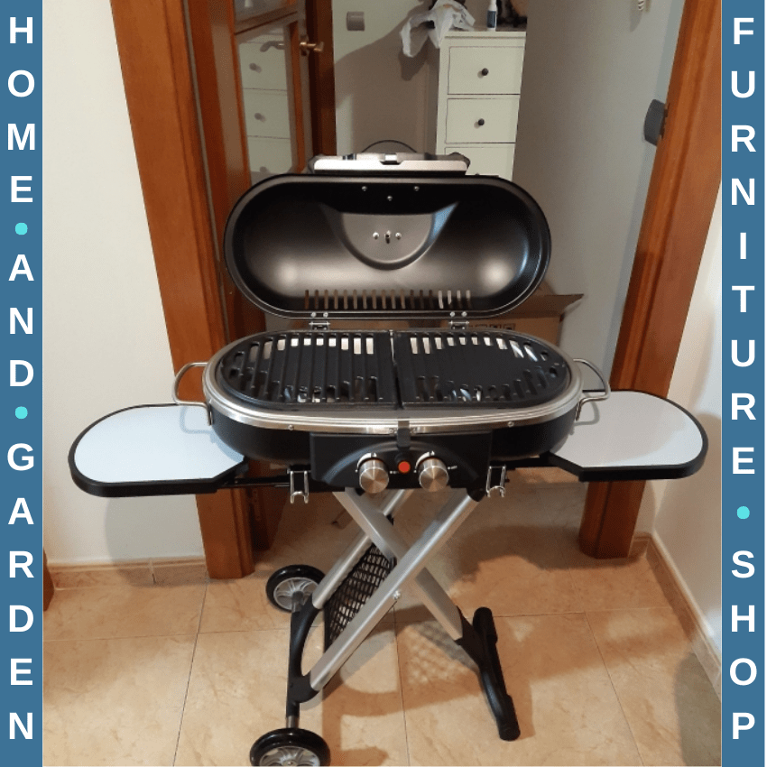 Foldable Gas Barbecue Grill 2 Burner Garden Trolley w/ Lid Side Shelves Ignition - Home and Garden Furniture Shop - rustic - furniture