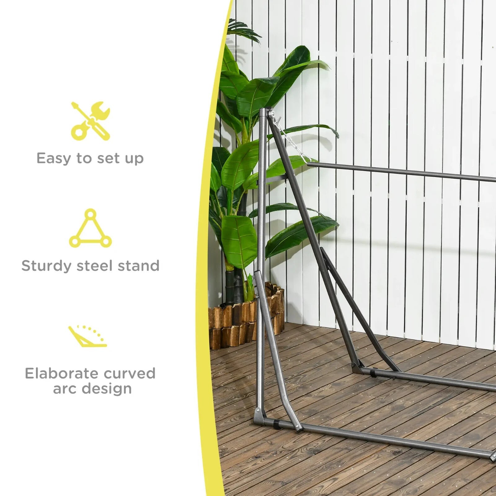 Foldable Hammock & Stand 2 - in - 1 Clothes Dryer Portable Metal Frame Outdoor Use - Home and Garden Furniture Shop - rustic - furniture