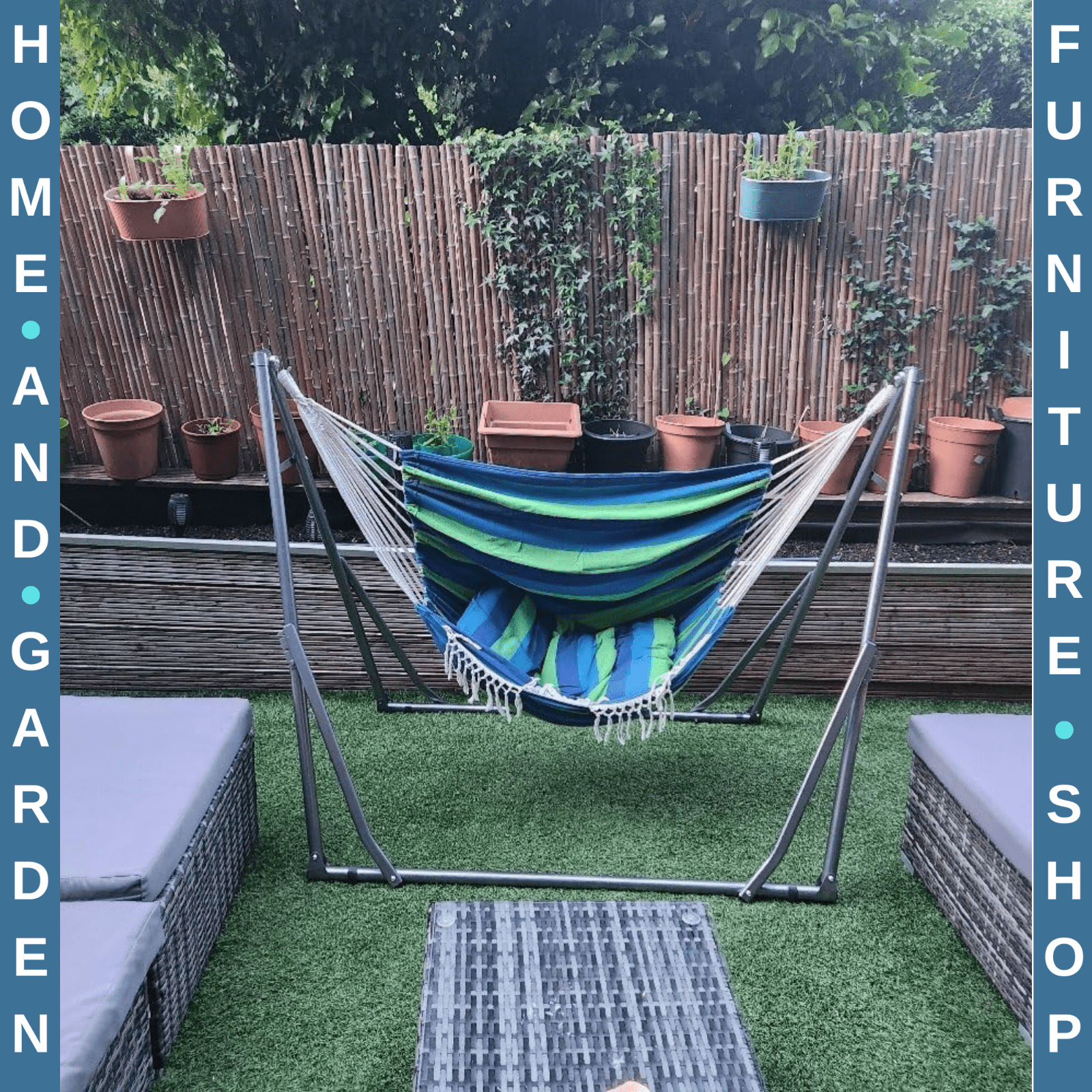 Foldable Hammock & Stand 2 - in - 1 Clothes Dryer Portable Metal Frame Outdoor Use - Home and Garden Furniture Shop - rustic - furniture