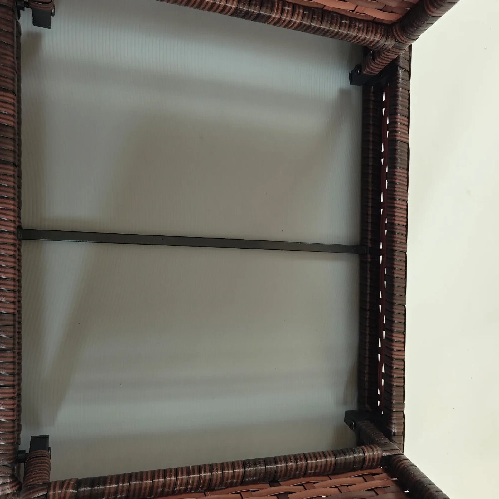 Foldable Rattan Outdoor Garden Coffee Table 60x41x41 cm with Steel Frame Brown - Home and Garden Furniture Shop - rustic - furniture