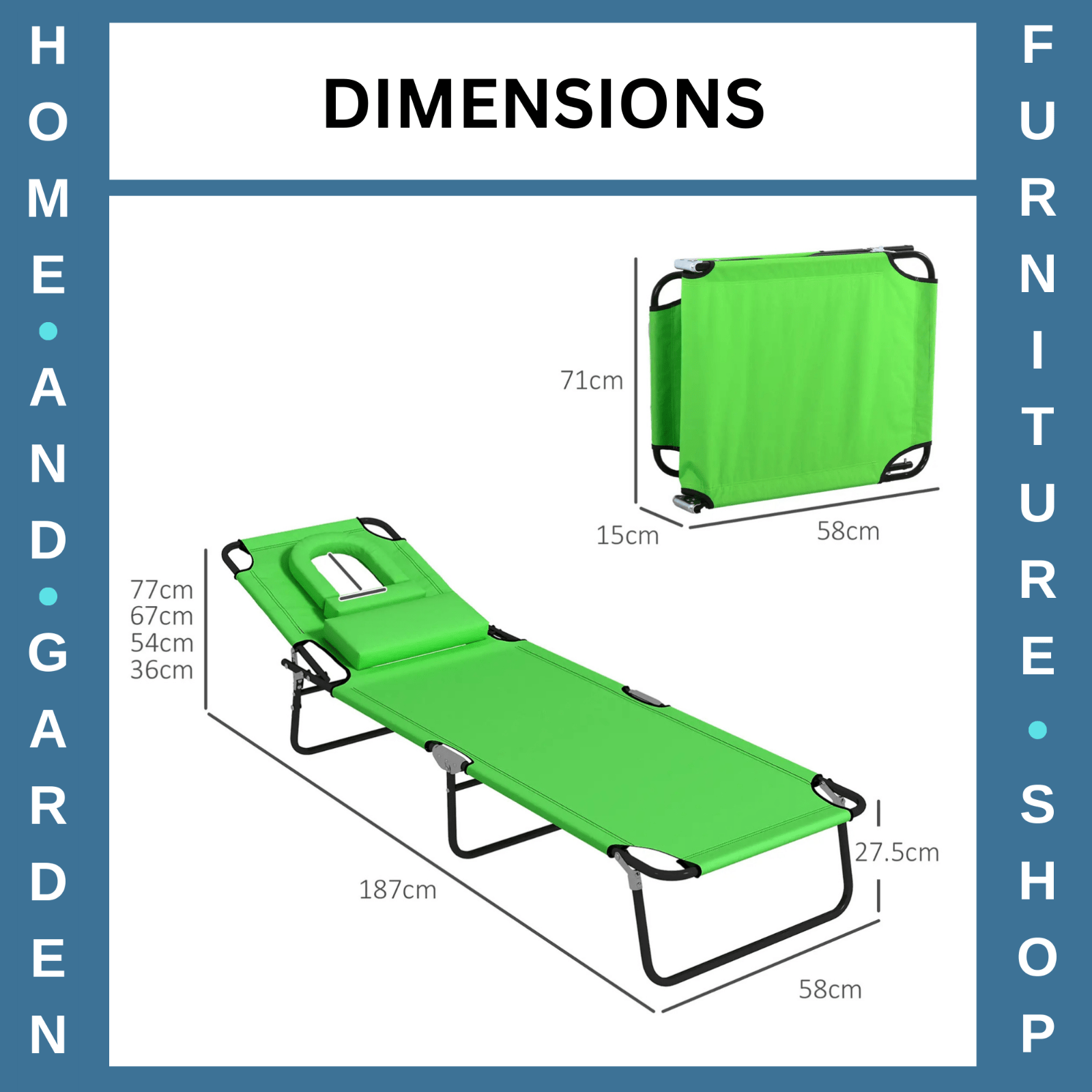 Foldable Sun Lounger Set of 2 with Pillow – 4 - Level Adjustable Reclining Chairs - Home and Garden Furniture Shop - rustic - furniture