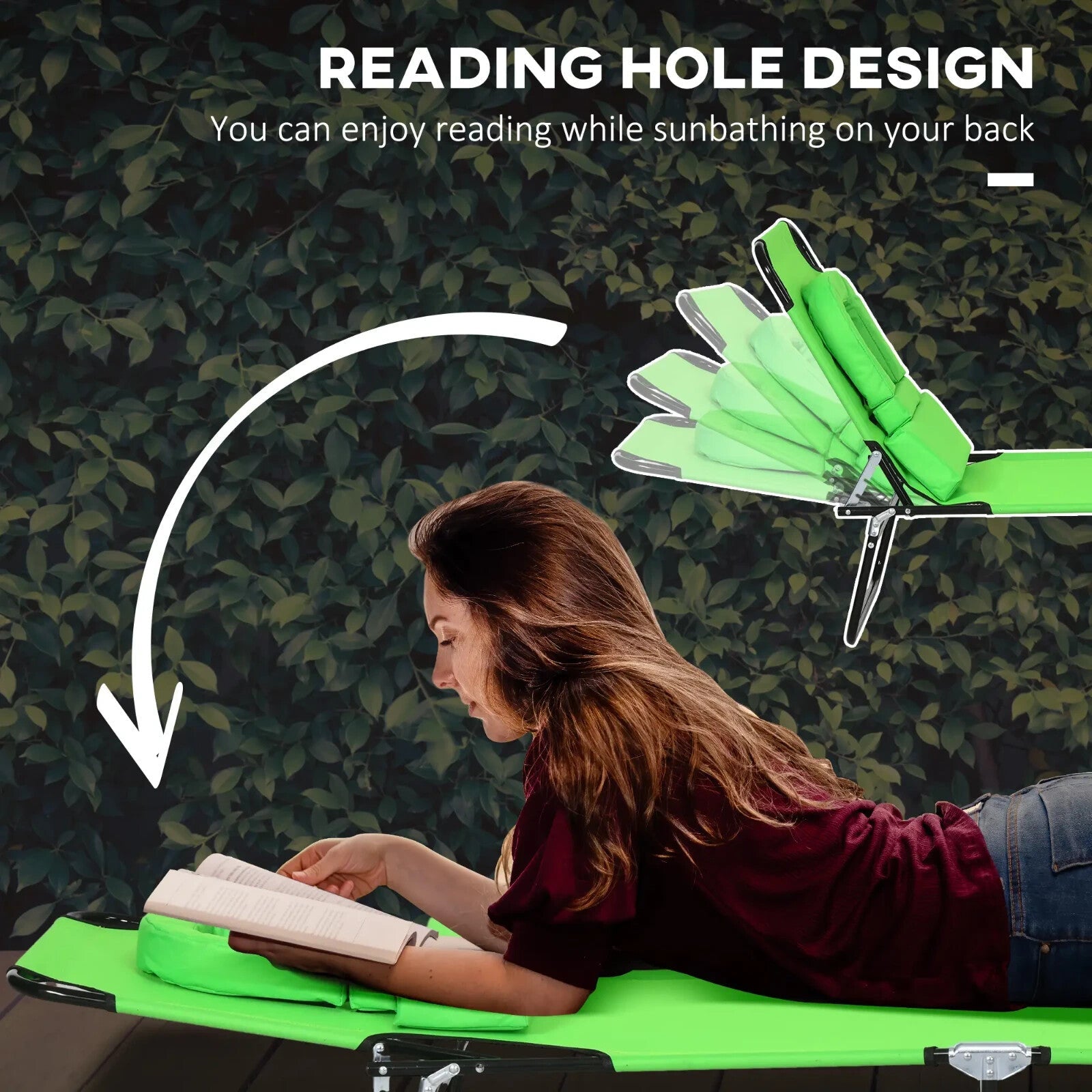 Foldable Sun Lounger Set of 2 with Pillow – 4 - Level Adjustable Reclining Chairs - Home and Garden Furniture Shop - rustic - furniture