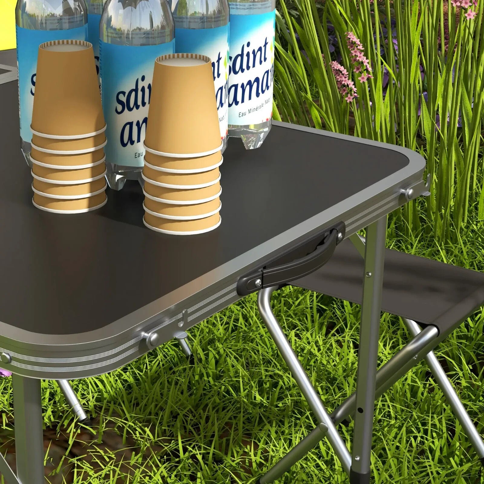 Folding Camping Table and Chairs Set for Outdoor Indoor BBQ Picnic Garden Use - Home and Garden Furniture Shop - rustic - furniture