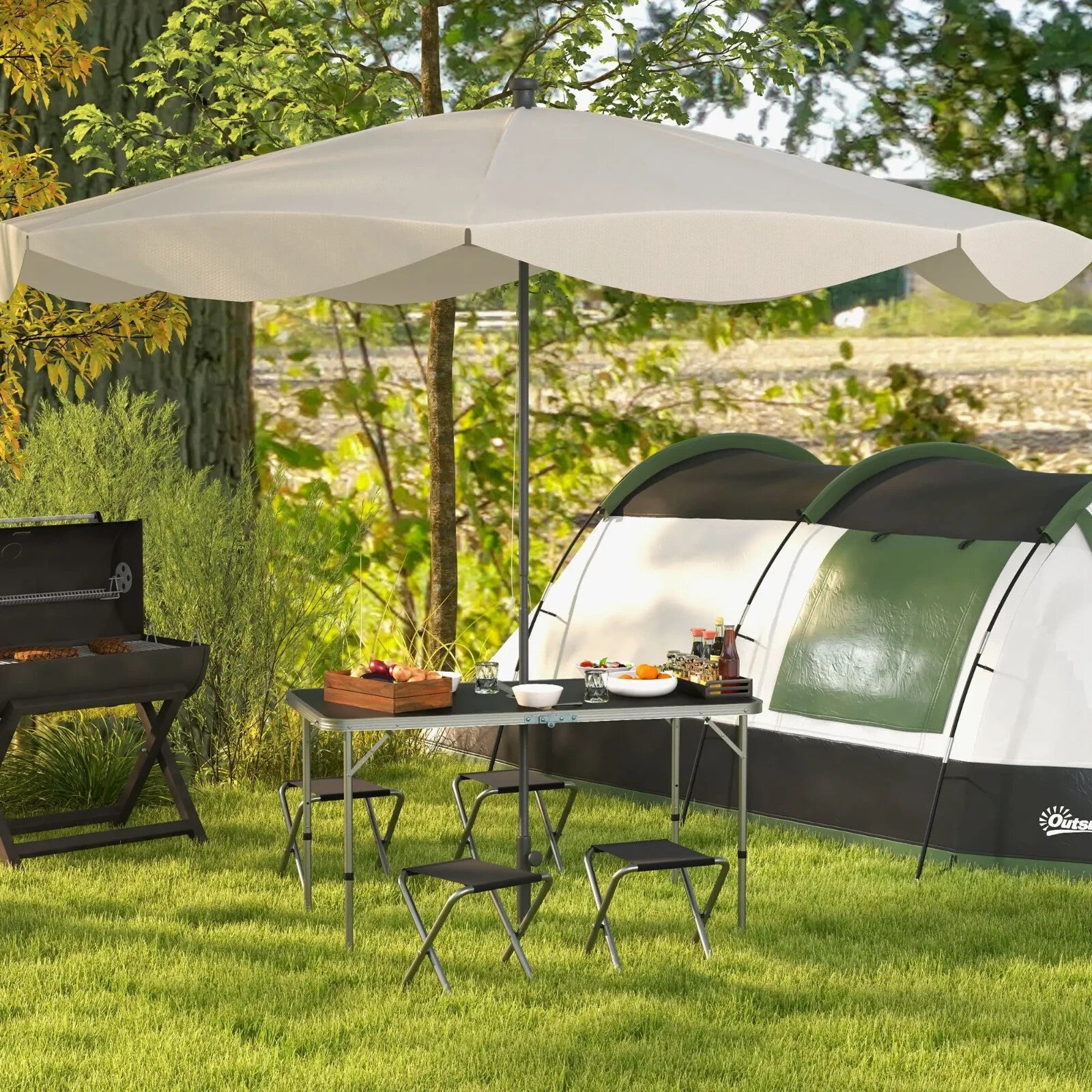 Folding Camping Table and Chairs Set for Outdoor Indoor BBQ Picnic Garden Use - Home and Garden Furniture Shop - rustic - furniture