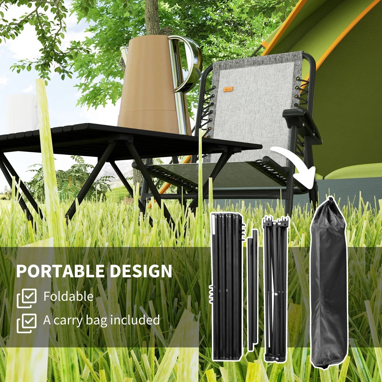 Folding Camping Table Lightweight Metal Picnic Table Carry Bag Outdoor Hiking - Home and Garden Furniture Shop - rustic - furniture