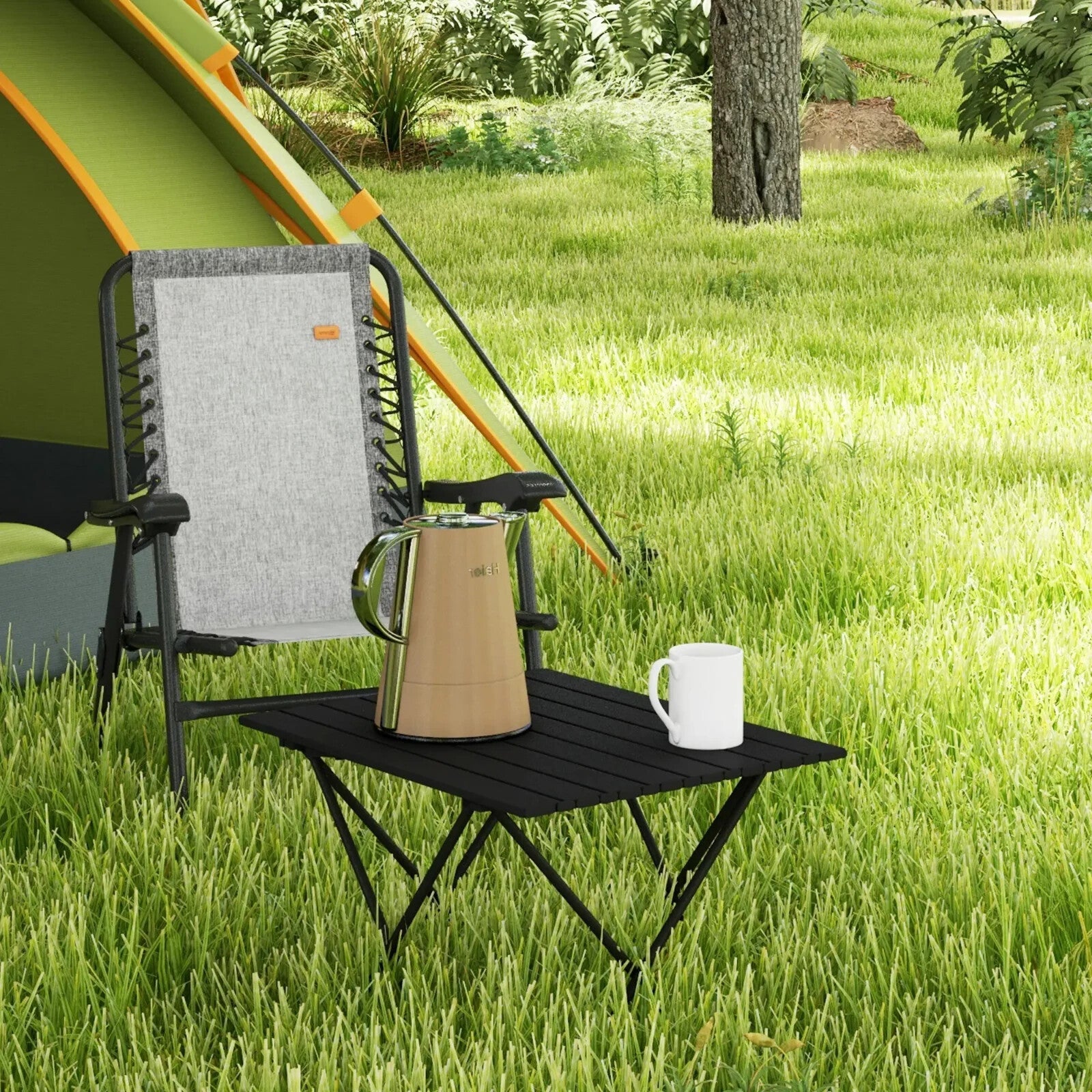 Folding Camping Table Lightweight Metal Picnic Table Carry Bag Outdoor Hiking - Home and Garden Furniture Shop - rustic - furniture