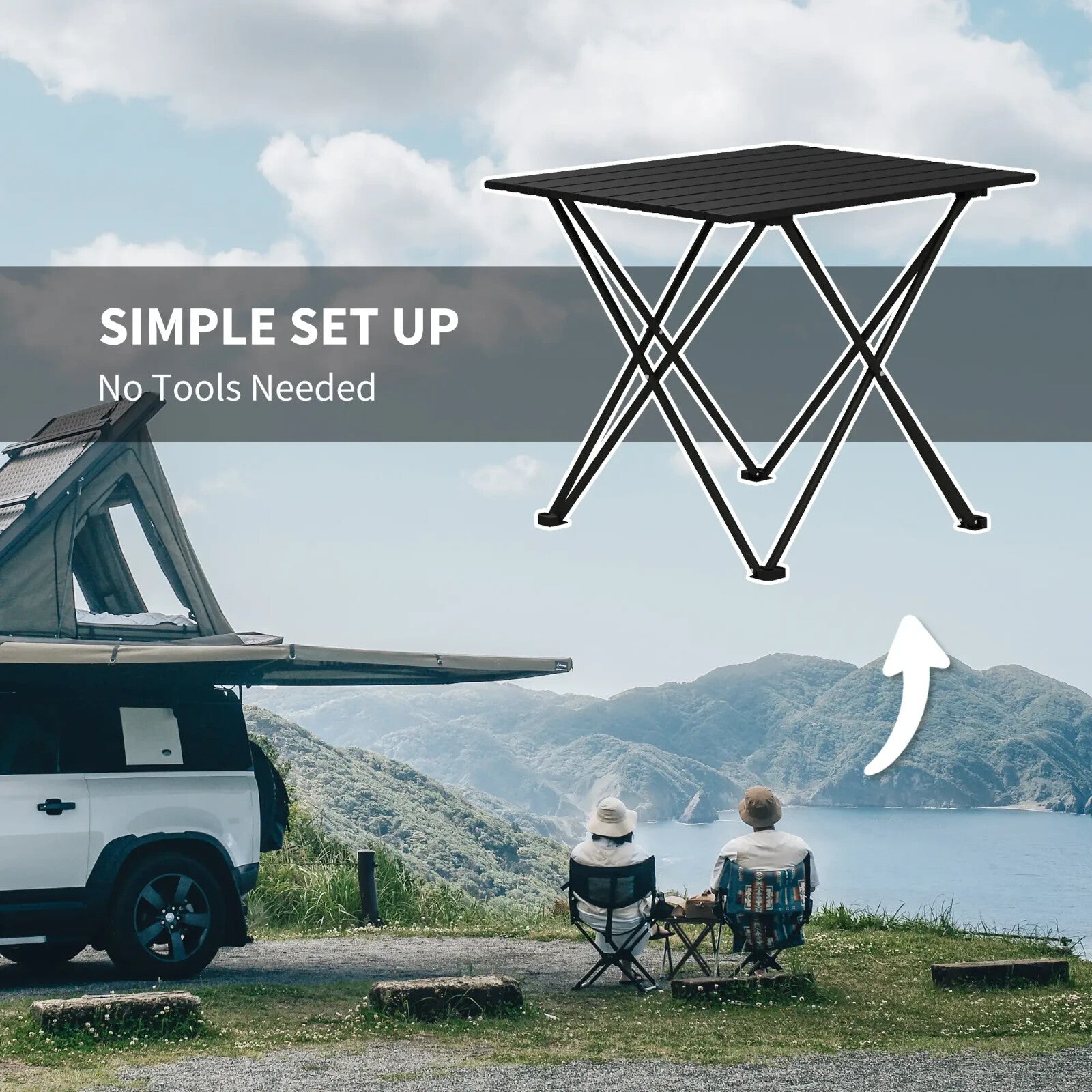 Folding Camping Table Lightweight Metal Picnic Table Carry Bag Outdoor Hiking - Home and Garden Furniture Shop - rustic - furniture