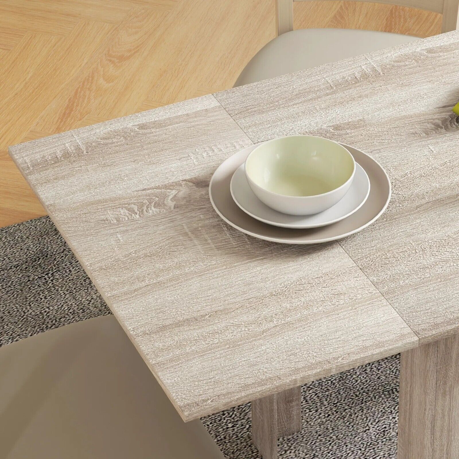 Folding Dining Table Extendable Kitchen Table Drop Leaf Space Saving Oak Effect - Home and Garden Furniture Shop - rustic - furniture