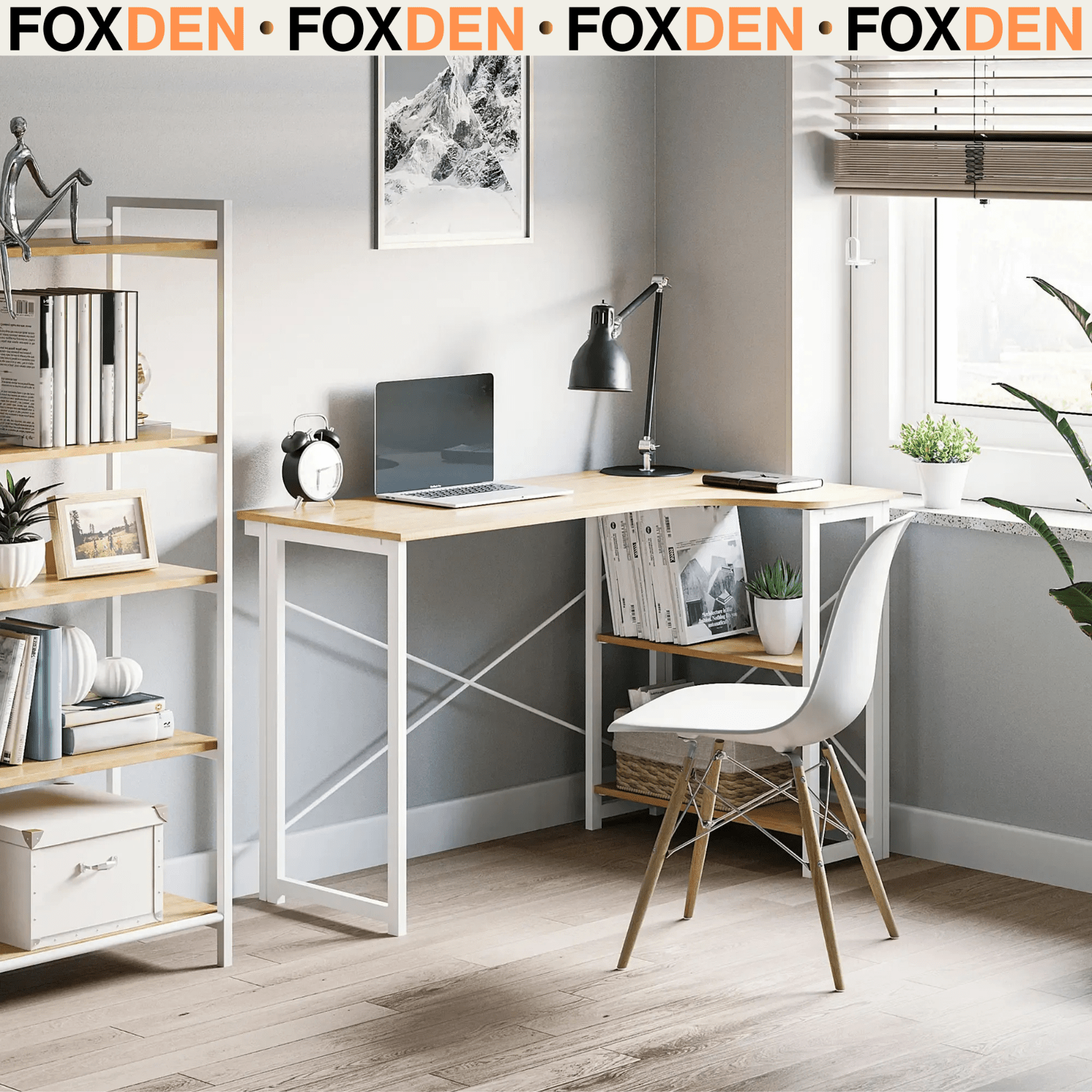 Folding L Shaped Corner Computer Desk Workstation for Home Office Study Bedroom - Home and Garden Furniture Shop - rustic - furniture