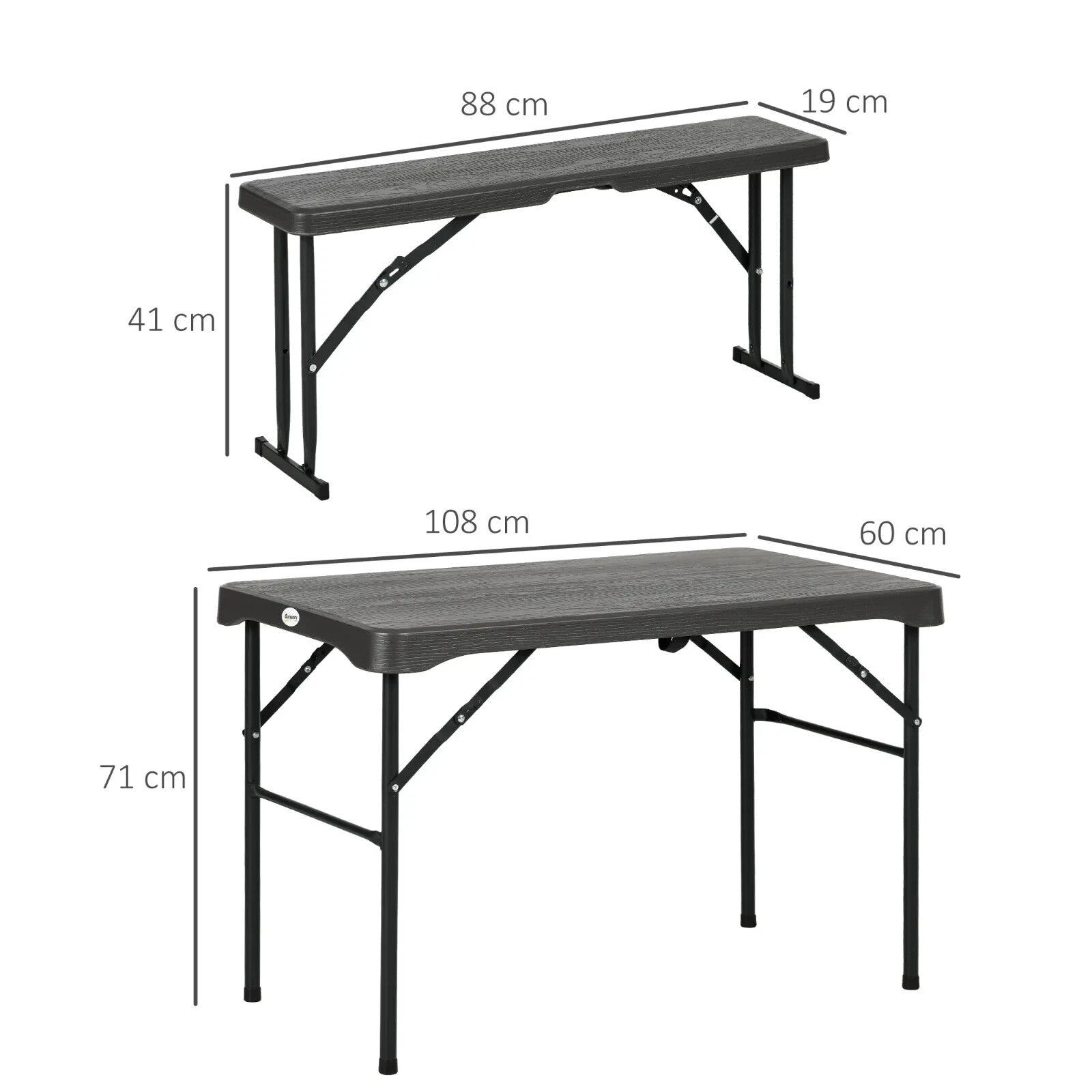 Folding Picnic Table with 2 Benches 3 Piece Portable Garden Dining Furniture Set - Home and Garden Furniture Shop - rustic - furniture