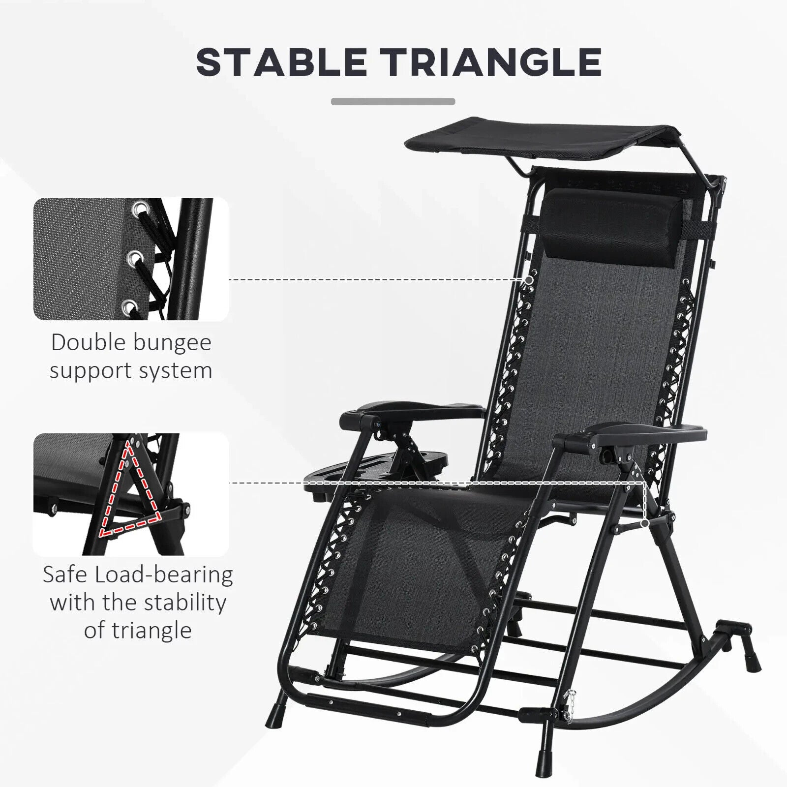 Folding Recliner Chair Outdoor Lounge Zero Gravity Seat With Adjustable Backrest - Home and Garden Furniture Shop - #rustic - furniture#