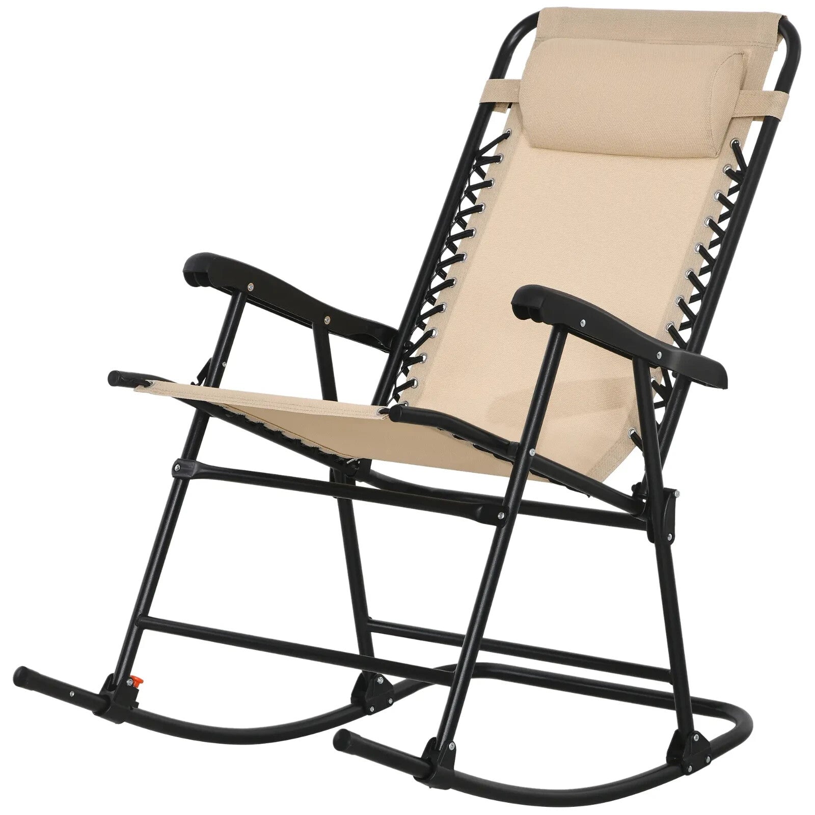 Folding Rocking Chair Outdoor Portable Zero Gravity Recliner w/ Headrest Garden - Home and Garden Furniture Shop - rustic - furniture