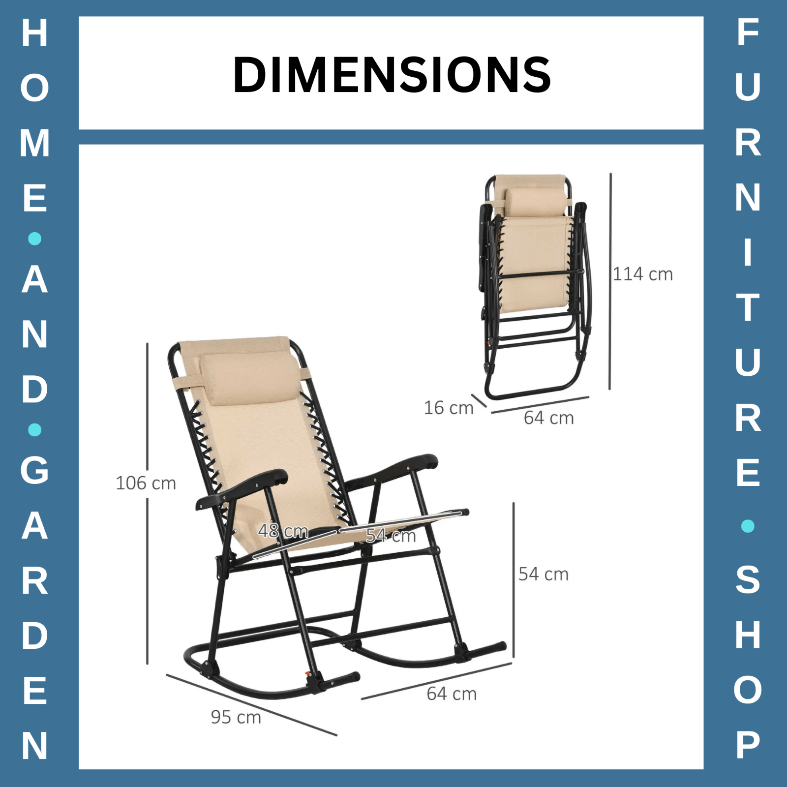 Folding Rocking Chair Outdoor Portable Zero Gravity Recliner w/ Headrest Garden - Home and Garden Furniture Shop - rustic - furniture