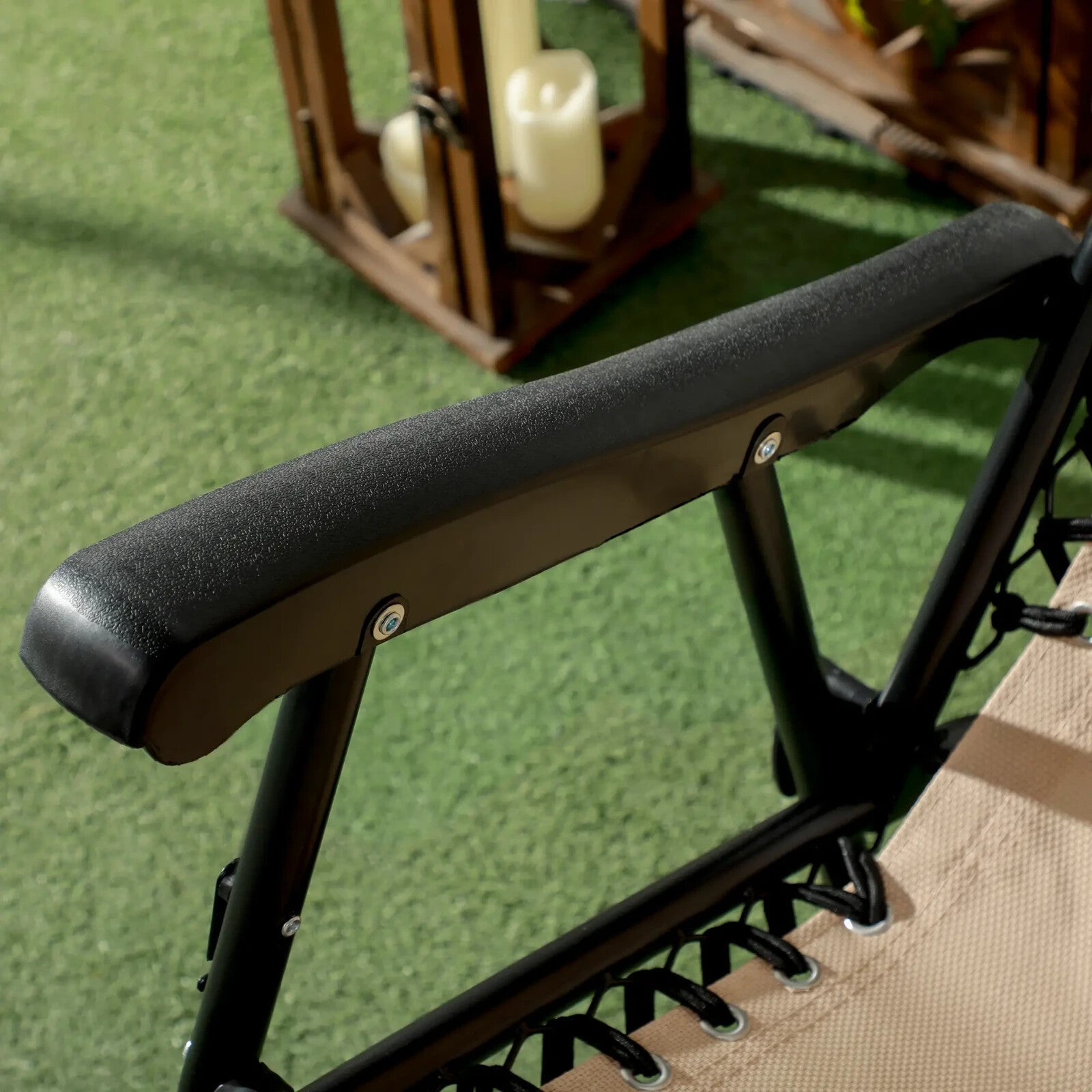 Folding Rocking Chair Outdoor Portable Zero Gravity Recliner w/ Headrest Garden - Home and Garden Furniture Shop - rustic - furniture