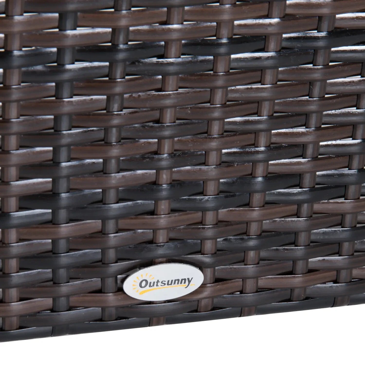 Footstool Rattan Wicker Metal Frame Water - Resistant with Padded Cushion Brown - Home and Garden Furniture Shop - rustic - furniture