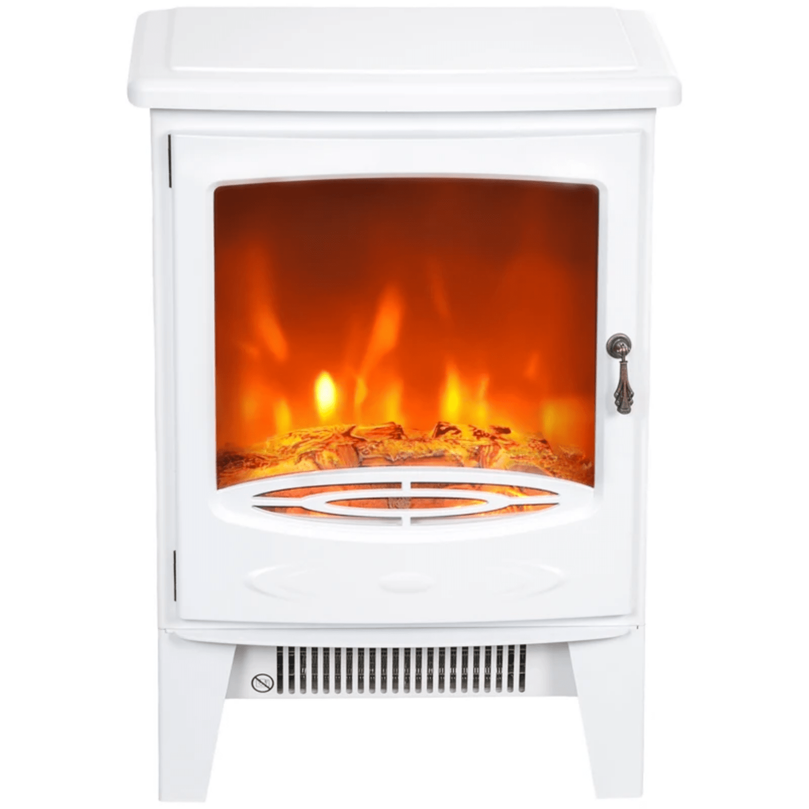 Freestanding Electric Fireplace Heater with Glass Door Flame Effect Living Room - Home and Garden Furniture Shop - #rustic - furniture#