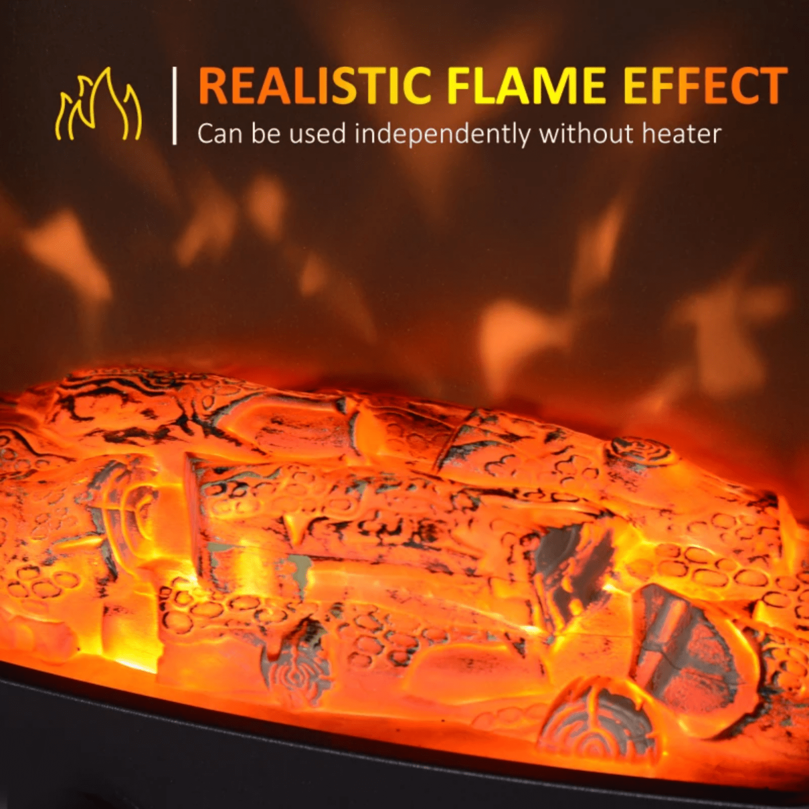 Freestanding Electric Fireplace Heater with Glass Door Flame Effect Living Room - Home and Garden Furniture Shop - rustic - furniture