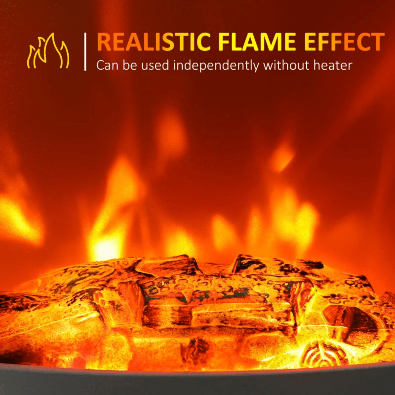 Freestanding Electric Fireplace Heater with Glass Door Flame Effect Living Room - Home and Garden Furniture Shop - rustic - furniture