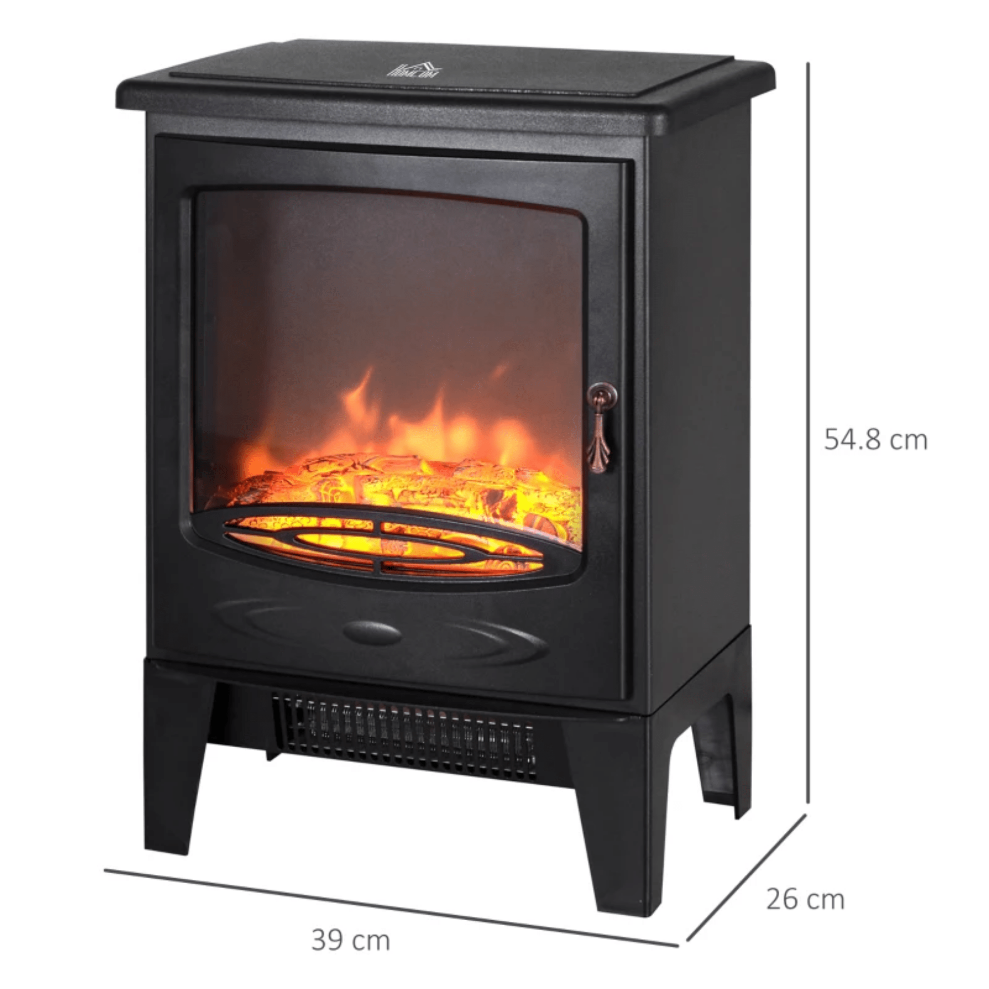 Freestanding Electric Fireplace Heater with Glass Door Flame Effect Living Room - Home and Garden Furniture Shop - #rustic - furniture#