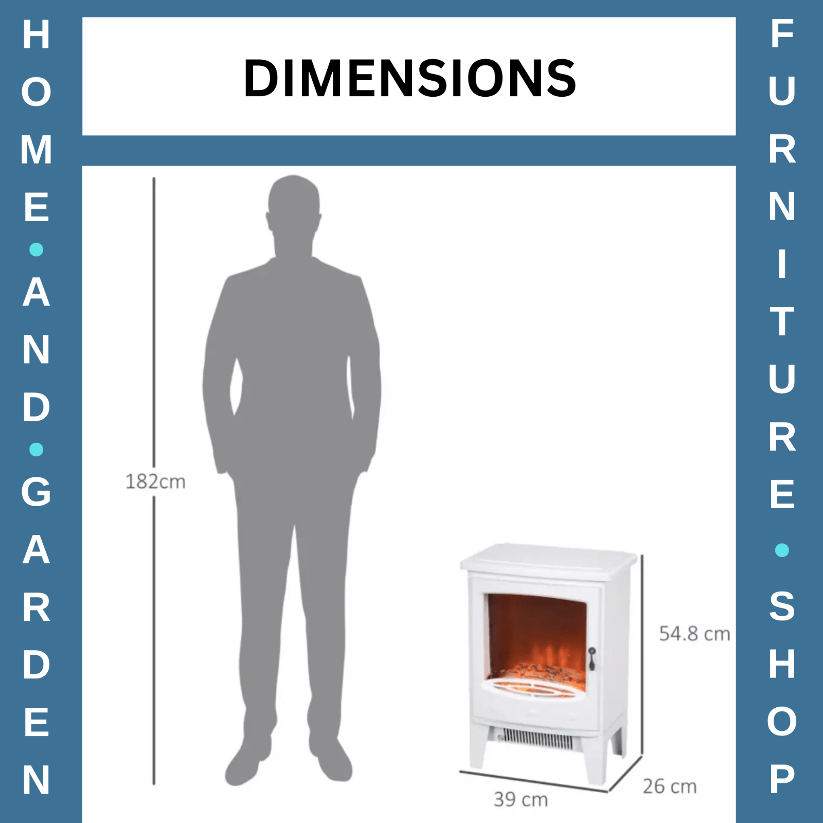 Freestanding Electric Fireplace Heater with Glass Door Flame Effect Living Room - Home and Garden Furniture Shop - rustic - furniture