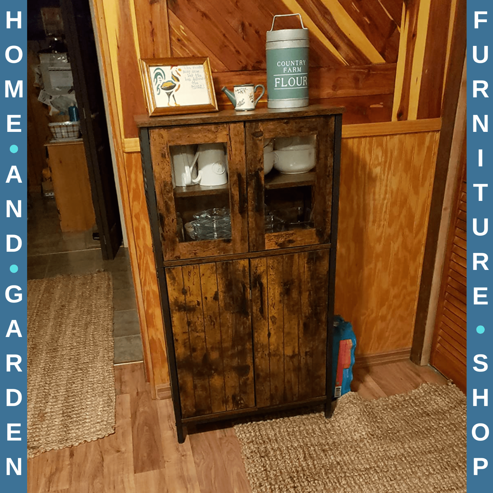 Freestanding Kitchen Pantry Cupboard Storage Larder Cabinet Buffet Industrial - Home and Garden Furniture Shop - #rustic - furniture#