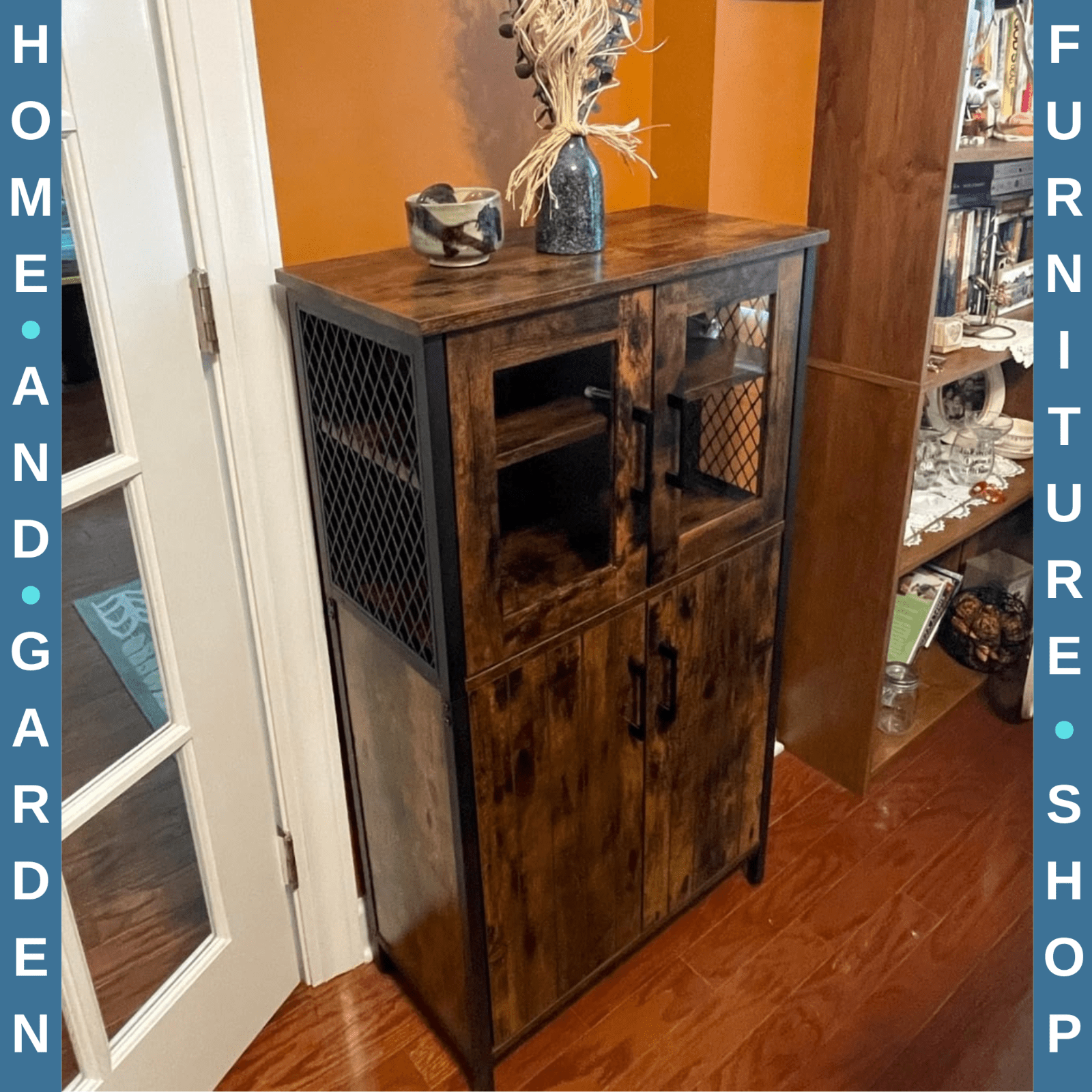 Freestanding Kitchen Pantry Cupboard Storage Larder Cabinet Buffet Industrial - Home and Garden Furniture Shop - rustic - furniture