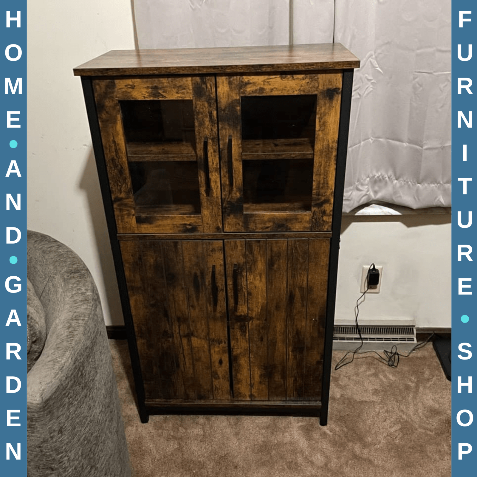 Freestanding Kitchen Pantry Cupboard Storage Larder Cabinet Buffet Industrial - Home and Garden Furniture Shop - rustic - furniture