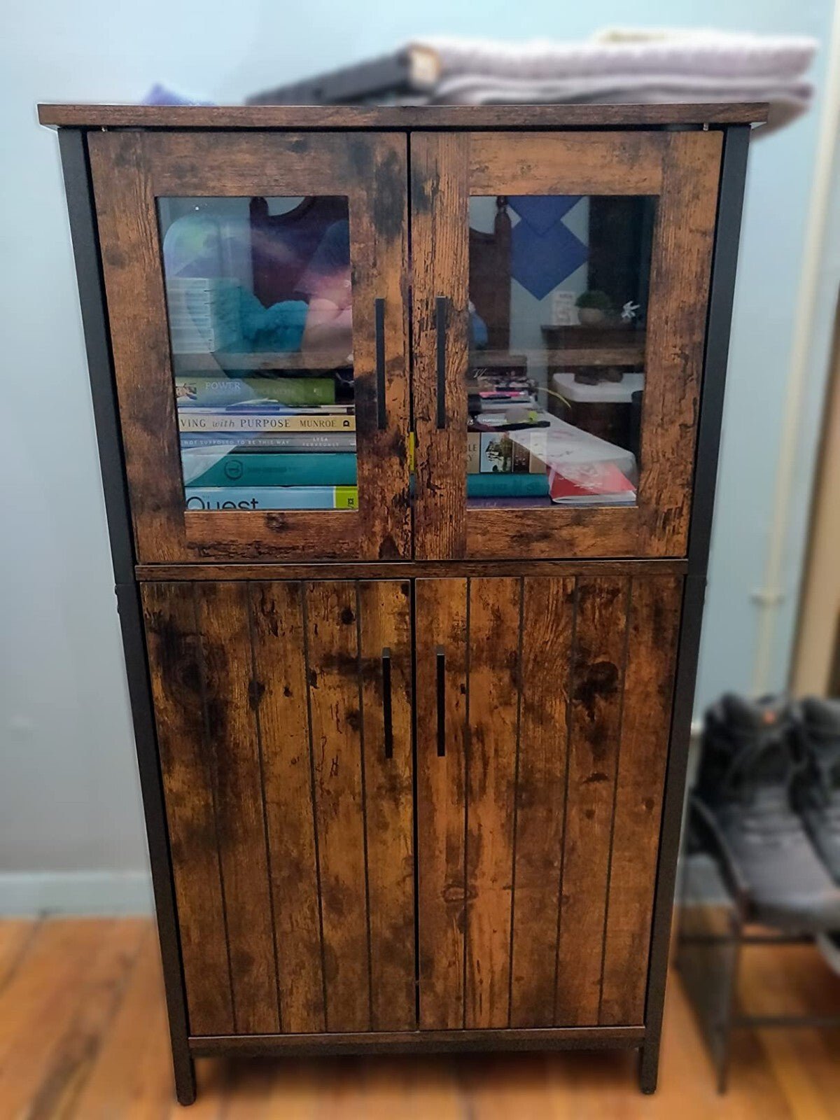 Freestanding Kitchen Pantry Cupboard Storage Larder Cabinet Buffet Industrial - Home and Garden Furniture Shop - rustic - furniture