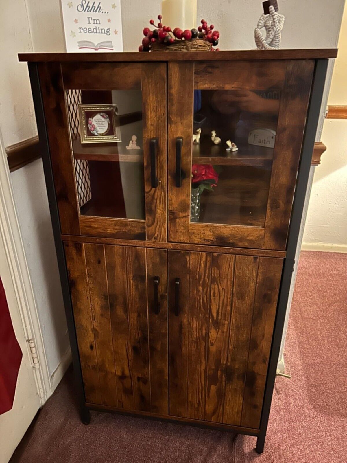 Freestanding Kitchen Pantry Cupboard Storage Larder Cabinet Buffet Industrial - Home and Garden Furniture Shop - #rustic - furniture#