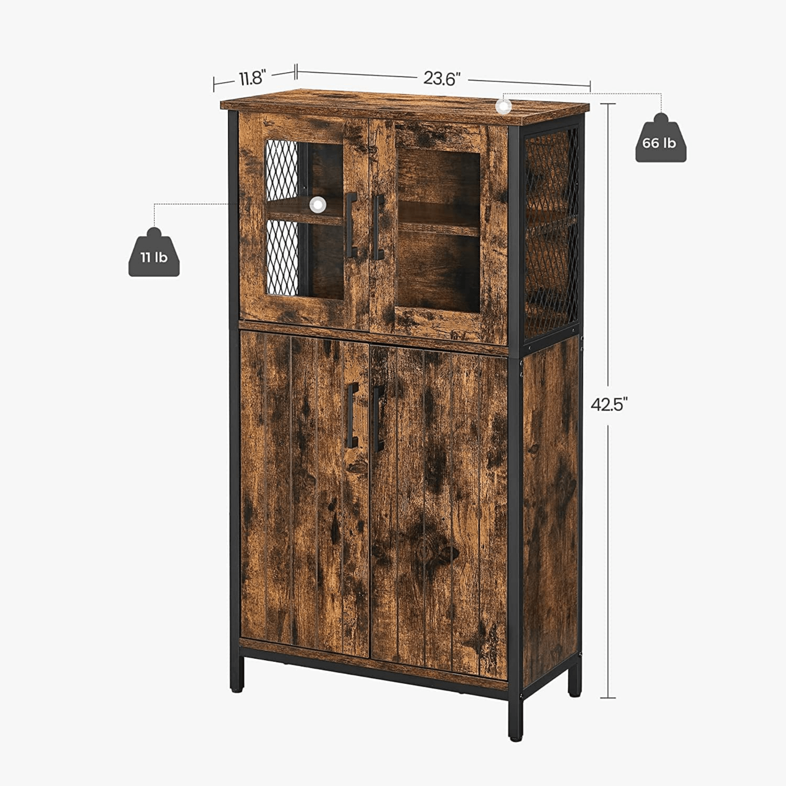 Freestanding Kitchen Pantry Cupboard Storage Larder Cabinet Buffet Industrial - Home and Garden Furniture Shop - #rustic - furniture#