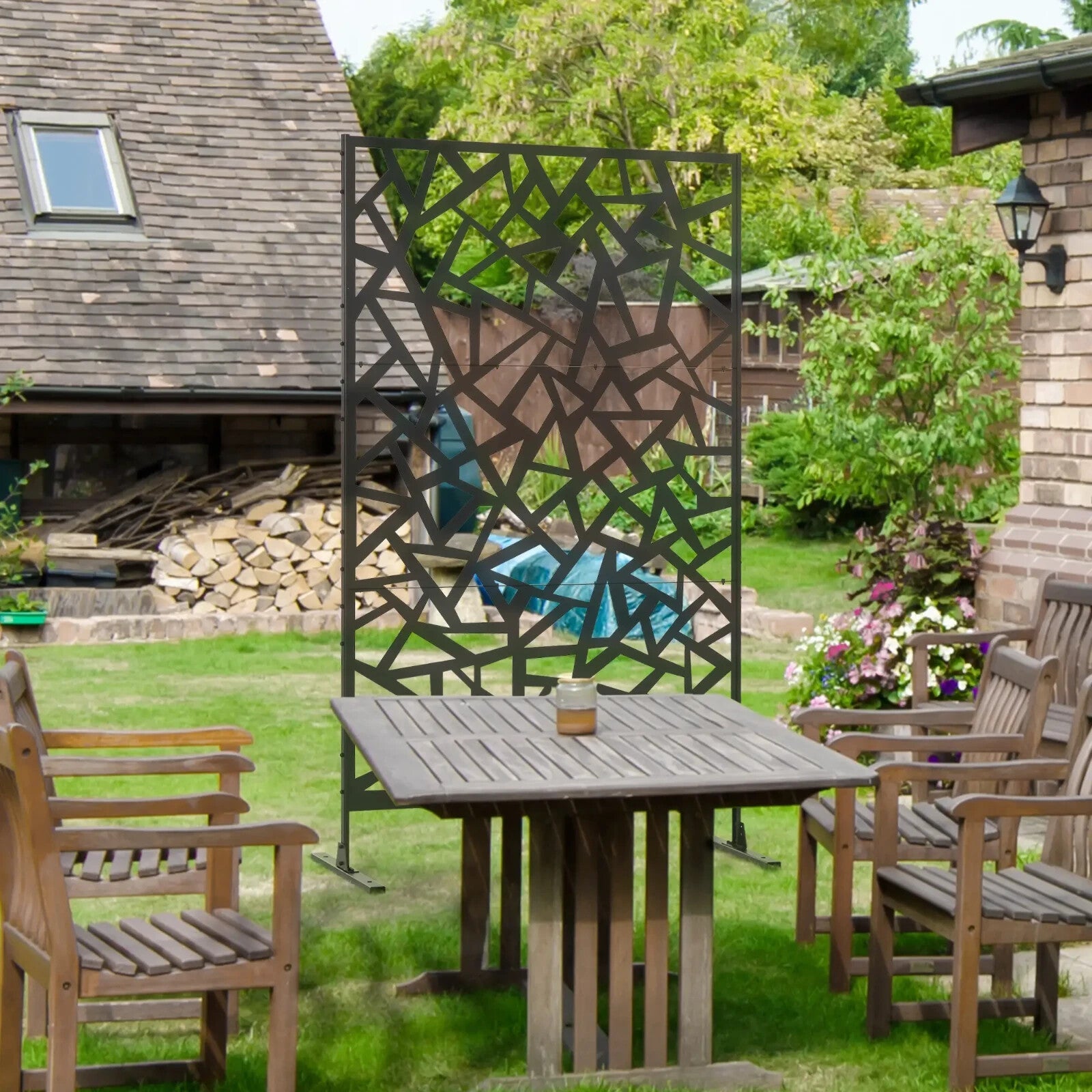 Freestanding Metal Garden Screen - Decorative Outdoor Divider with Screws - Home and Garden Furniture Shop - rustic - furniture