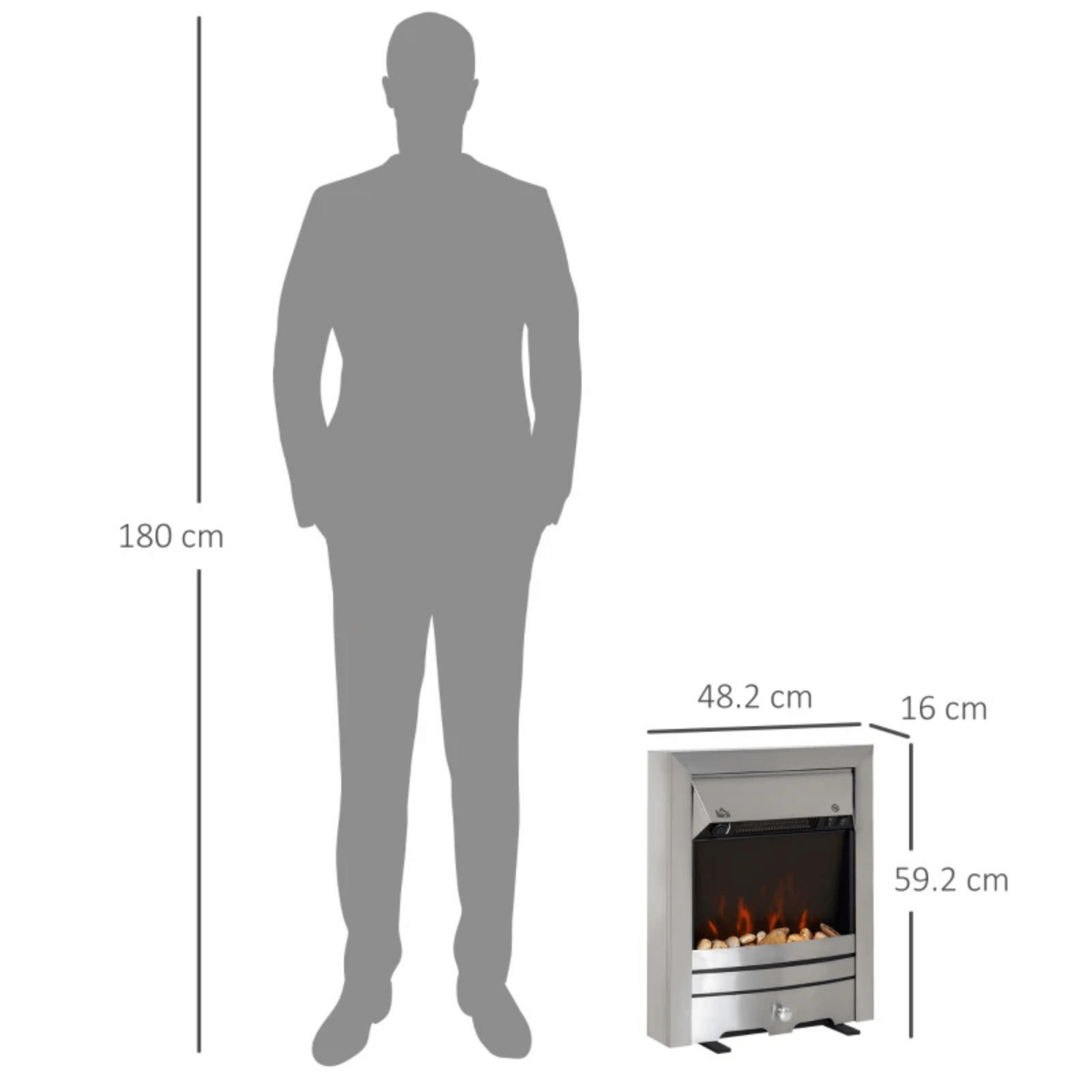 Freestanding Modern Electric Fireplace Heater Stove Burner LED Flame Fire Effect - Home and Garden Furniture Shop - rustic - furniture