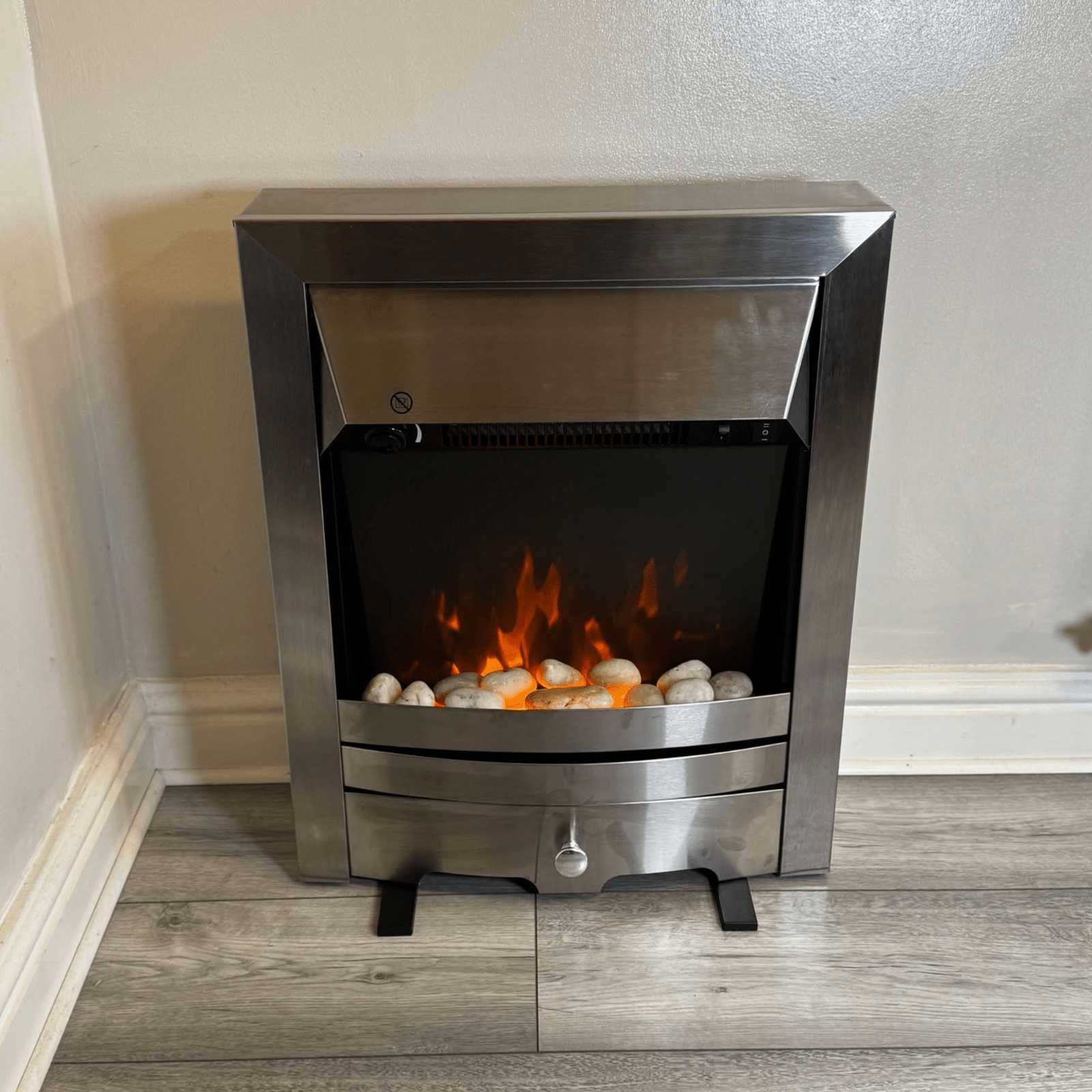 Freestanding Modern Electric Fireplace Heater Stove Burner LED Flame Fire Effect - Home and Garden Furniture Shop - rustic - furniture