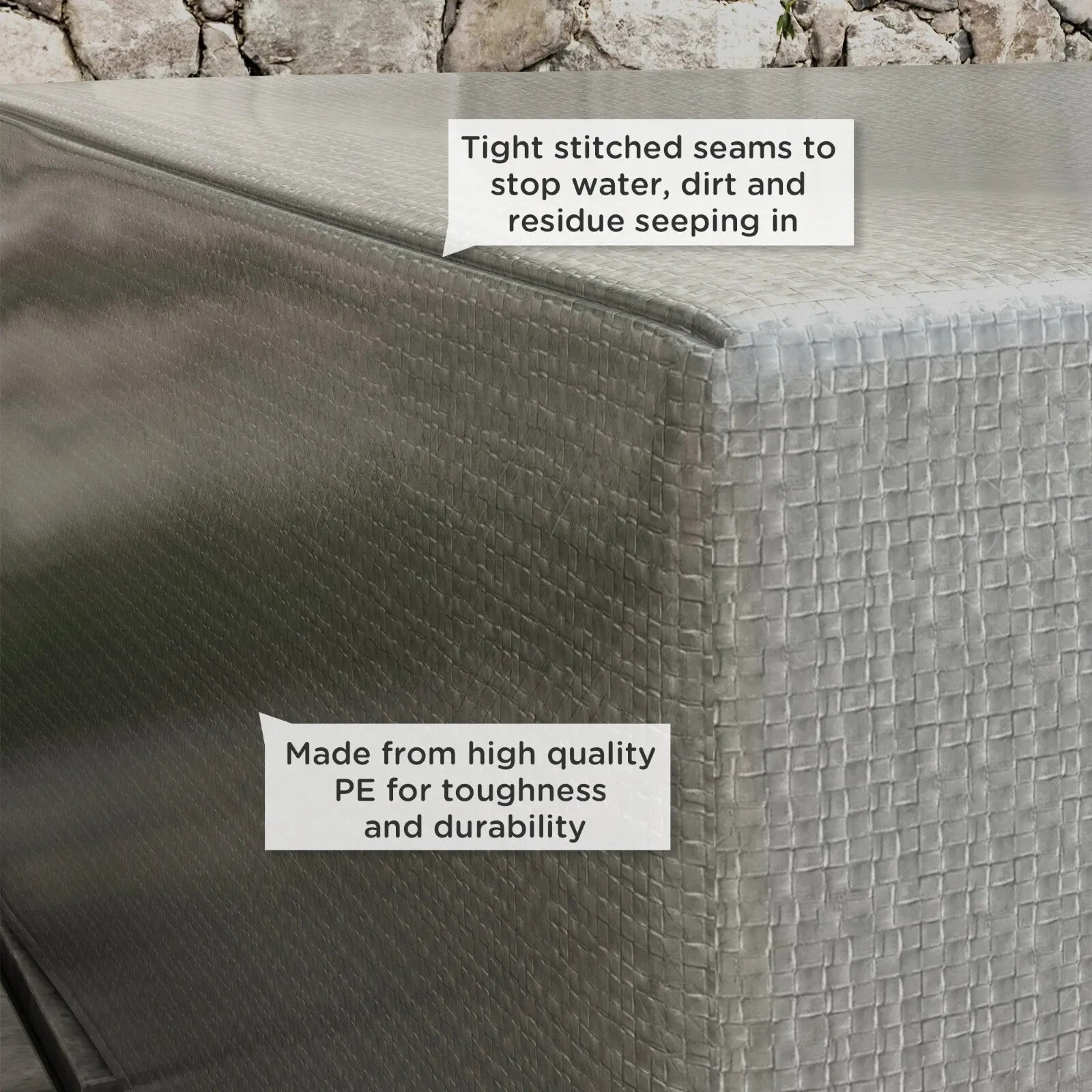 Furniture Cover UV Resistant Plastic Heavy Duty with Drawstring Fastening Grey - Home and Garden Furniture Shop - rustic - furniture