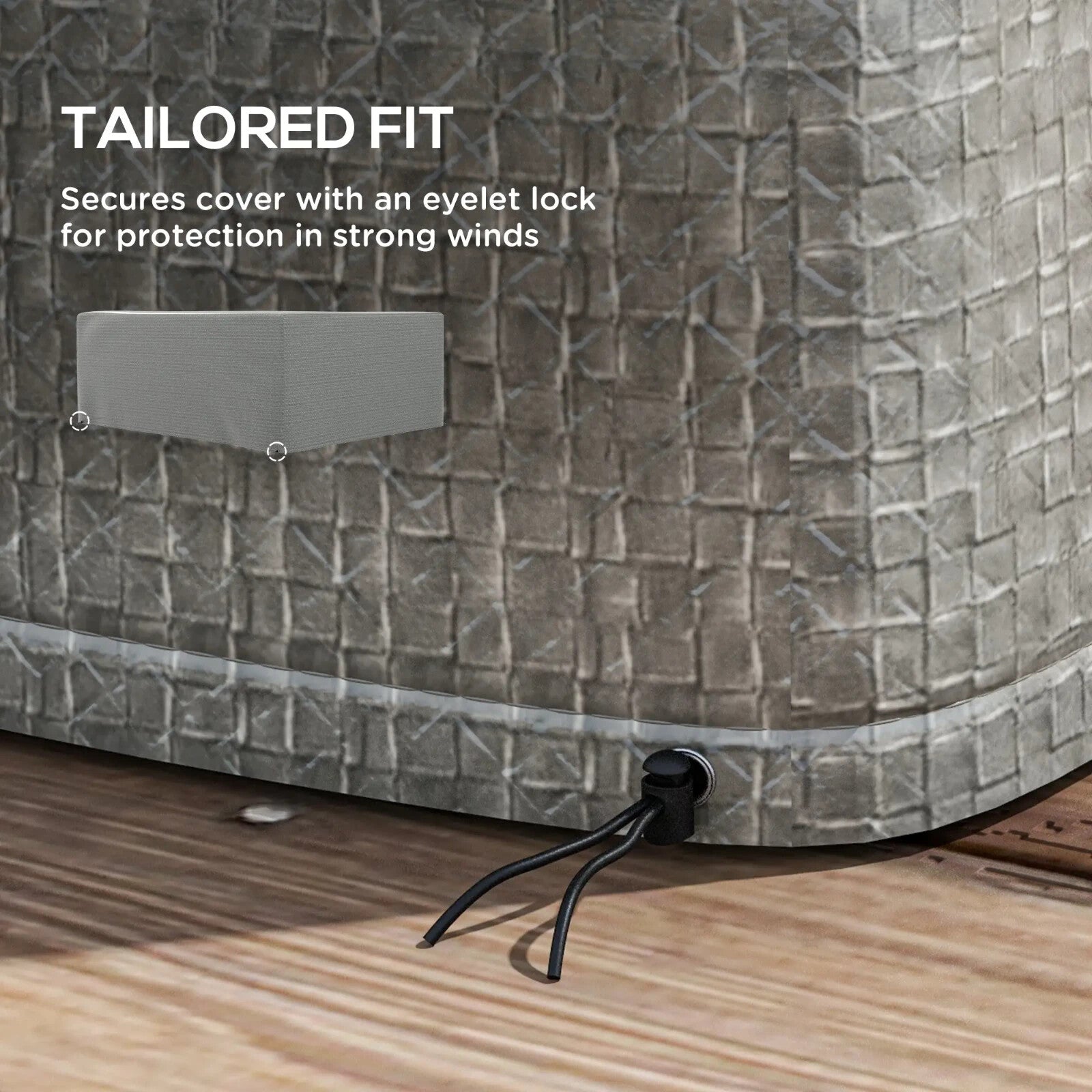 Furniture Cover UV Resistant Plastic Heavy Duty with Drawstring Fastening Grey - Home and Garden Furniture Shop - rustic - furniture