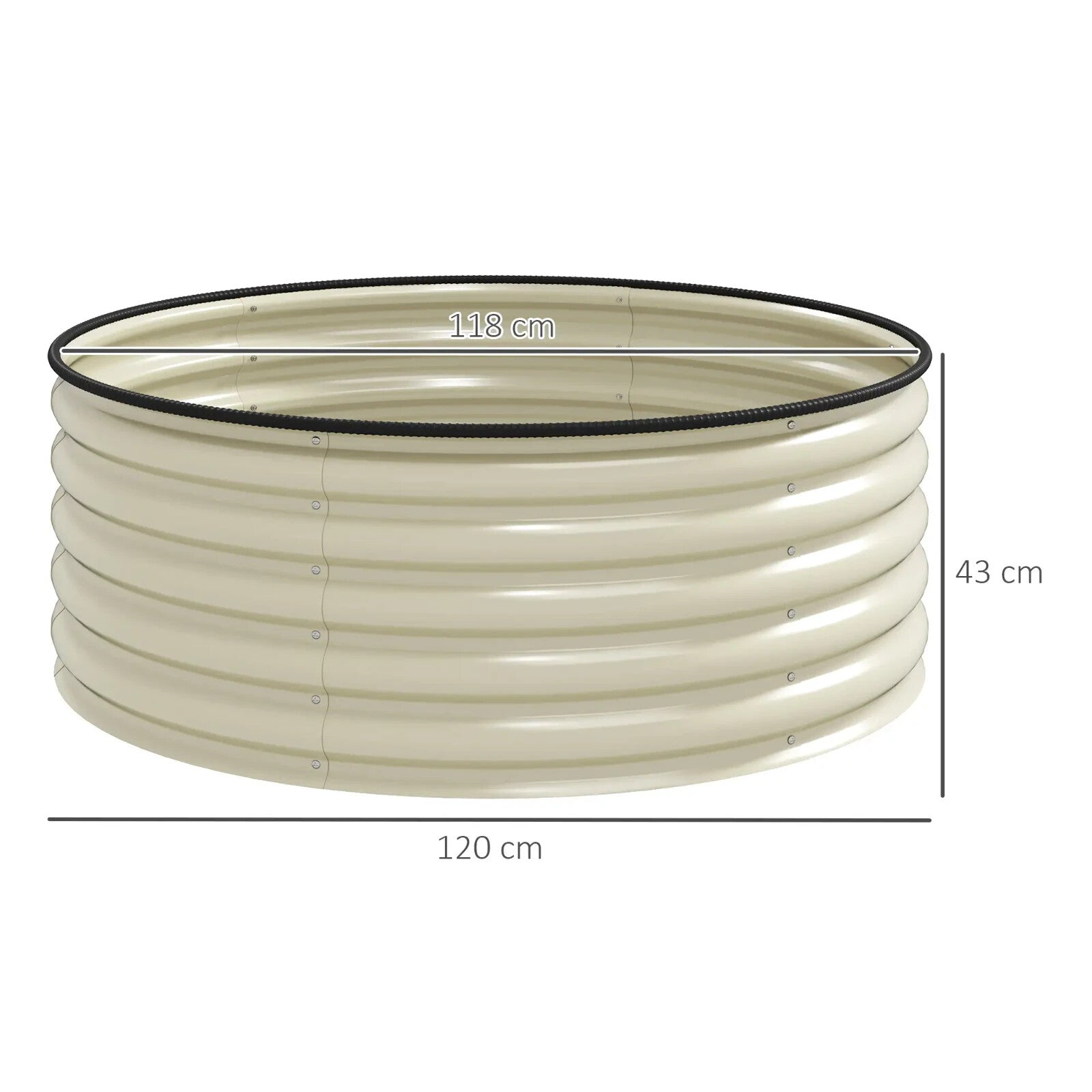 Galvanised Raised Garden Bed 120 x 120 x 43cm Outdoor Planter Box with Gloves - Home and Garden Furniture Shop - rustic - furniture