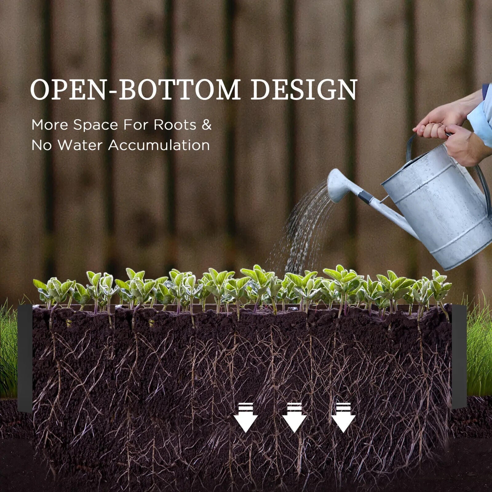 Galvanised Raised Garden Bed with Greenhouse Cover Outdoor Planter Box Dark Grey - Home and Garden Furniture Shop - #rustic - furniture#