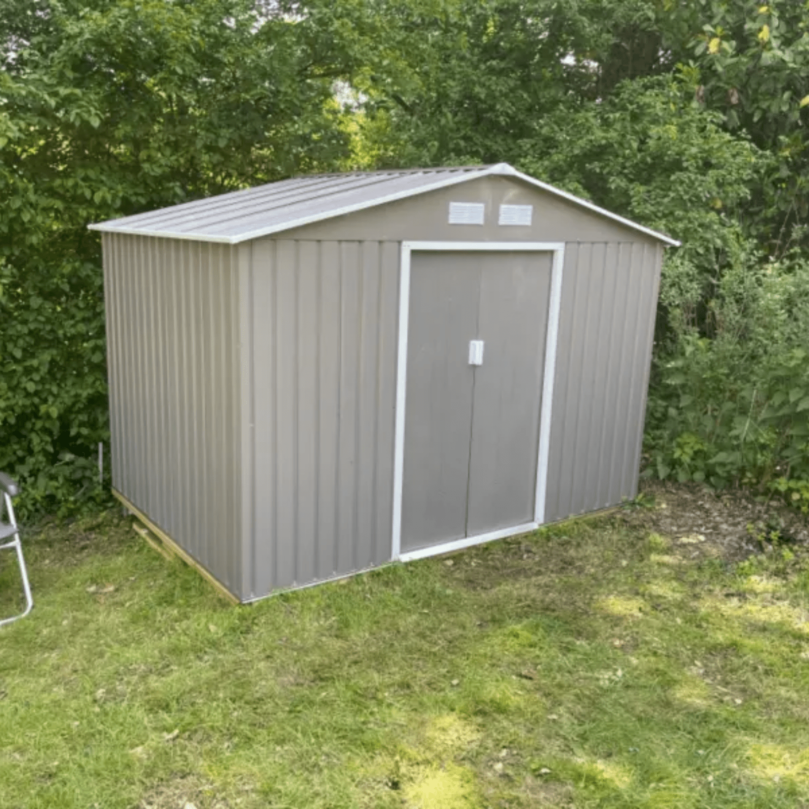 Galvanised Steel Garden Shed 9 x 6FT Garden Storage Shed Sliding Door Tool Hut - Home and Garden Furniture Shop - rustic - furniture