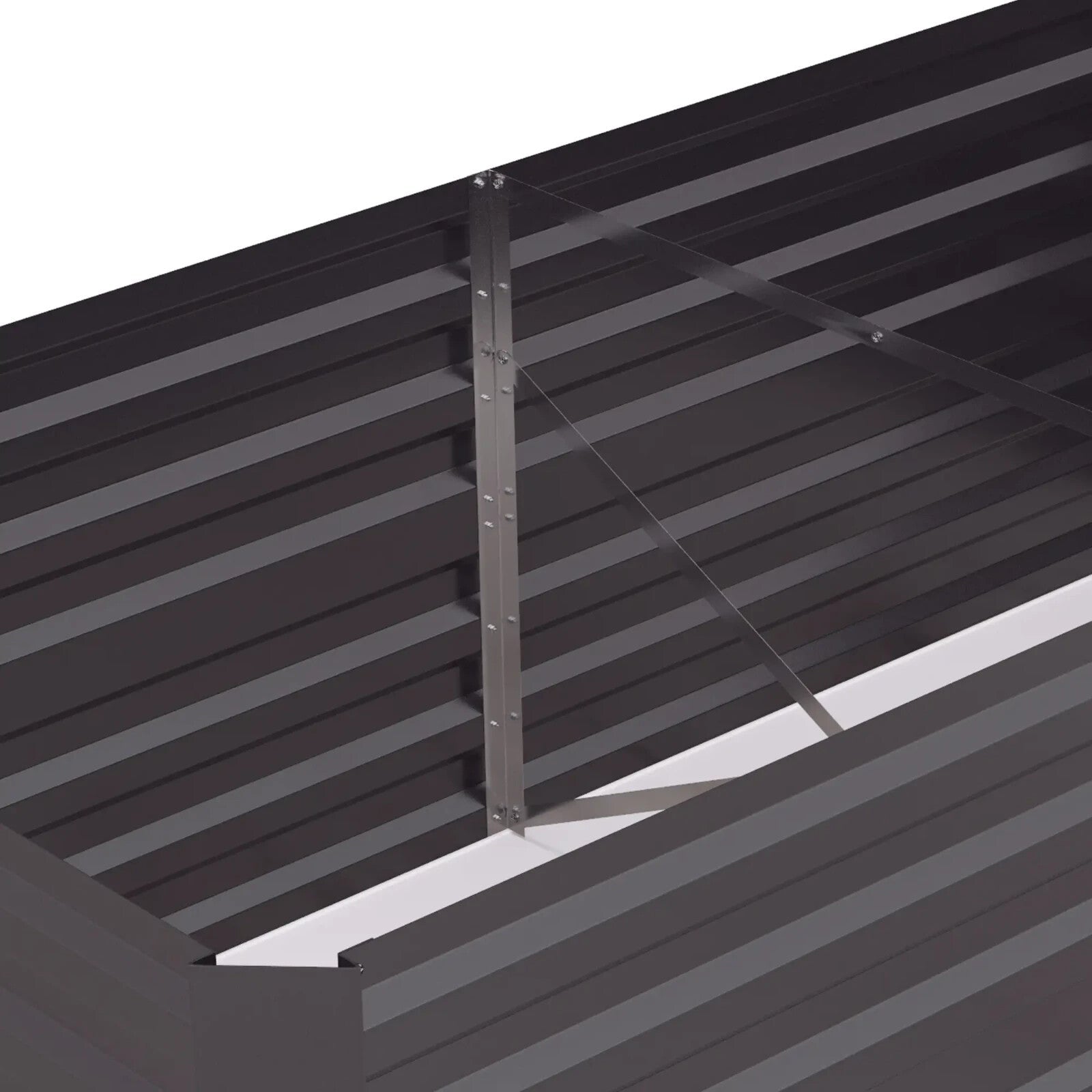 Galvanised Steel Raised Garden Beds Outdoor Planter Grey with Rods 180x90x59cm - Home and Garden Furniture Shop - rustic - furniture