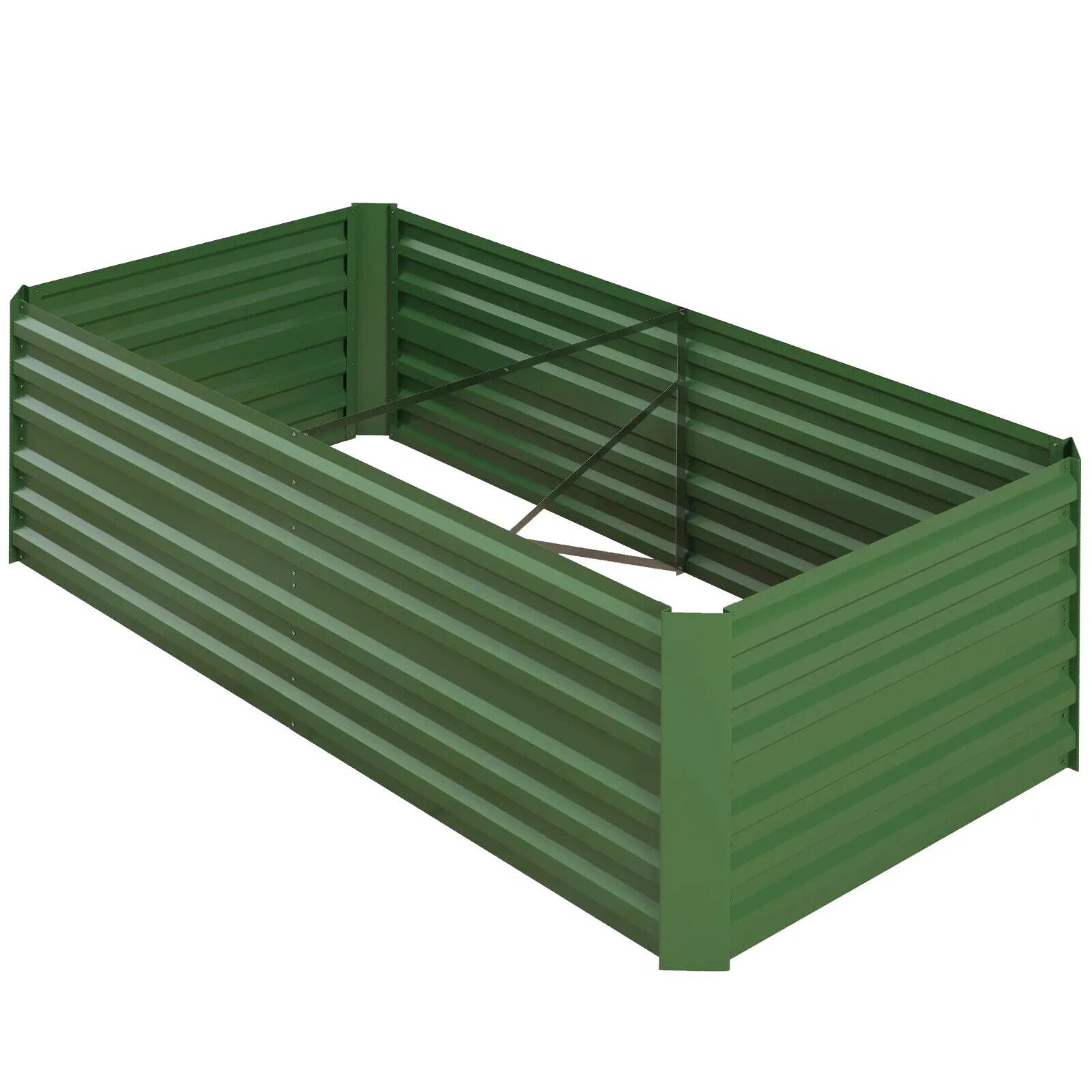 Galvanised Steel Raised Garden Beds Outdoor Planter with Reinforced Rods Green - Home and Garden Furniture Shop - #rustic - furniture#