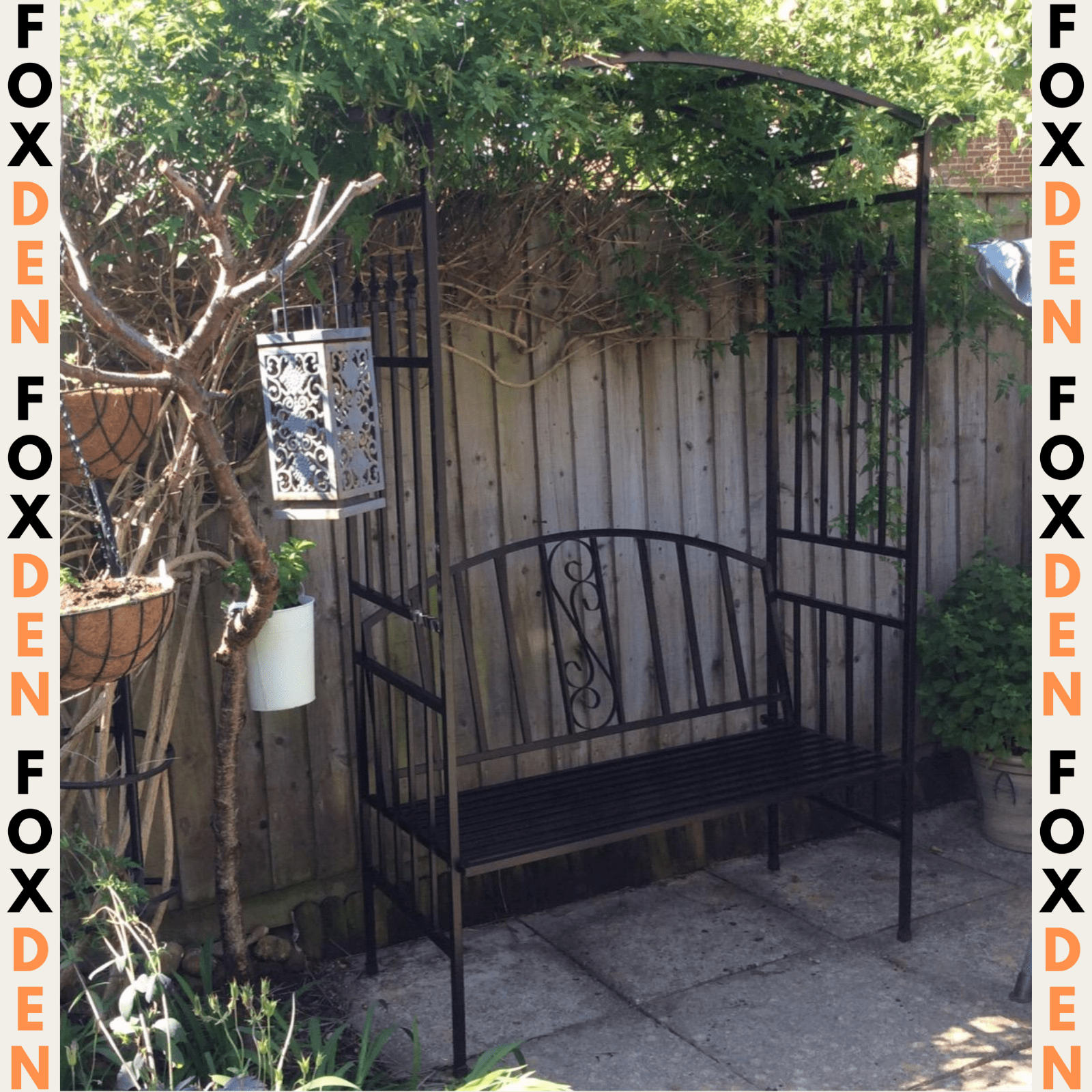 Garden Arbour Bench Seat Metal Trellis Pergola Plants Climbing Frame Support UK - Home and Garden Furniture Shop - rustic - furniture