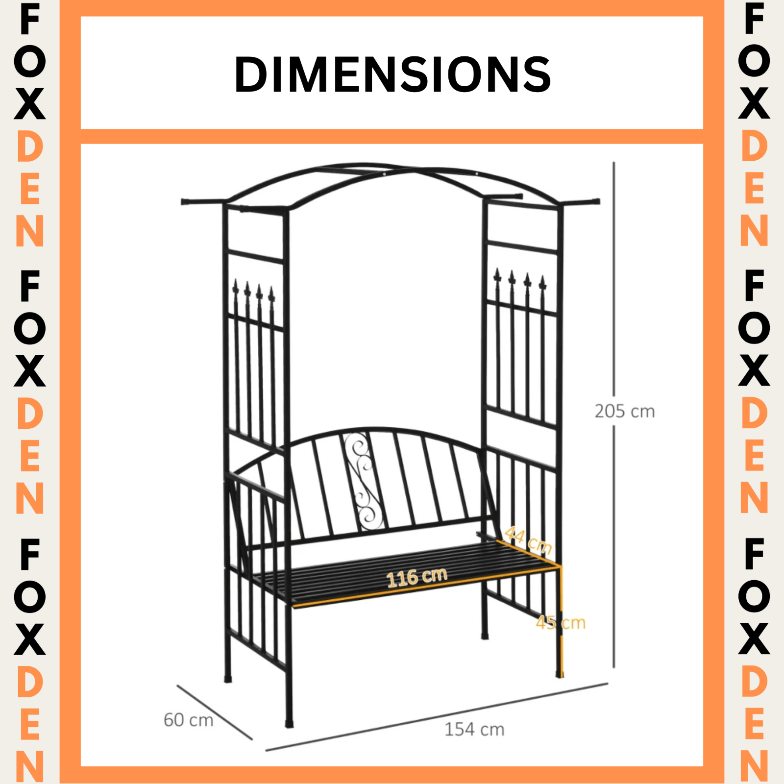 Garden Arbour Bench Seat Metal Trellis Pergola Plants Climbing Frame Support UK - Home and Garden Furniture Shop - rustic - furniture