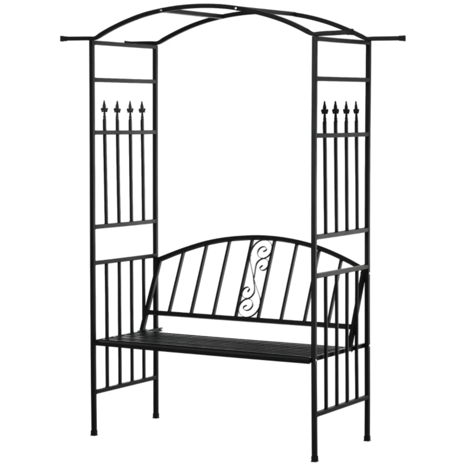 Garden Arbour Bench Seat Metal Trellis Pergola Plants Climbing Frame Support UK - Home and Garden Furniture Shop - rustic - furniture