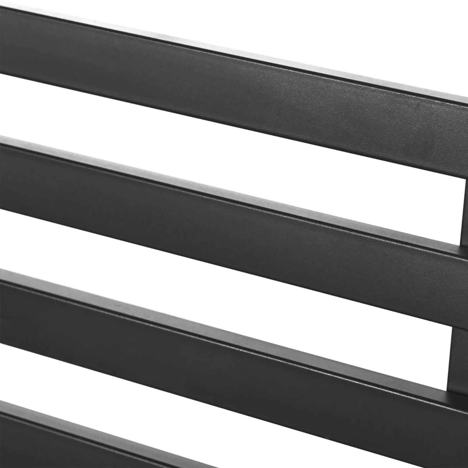 Garden Bench 2 - Seater Powder Coated Steel Frame with Slatted Backrest Black - Home and Garden Furniture Shop - rustic - furniture