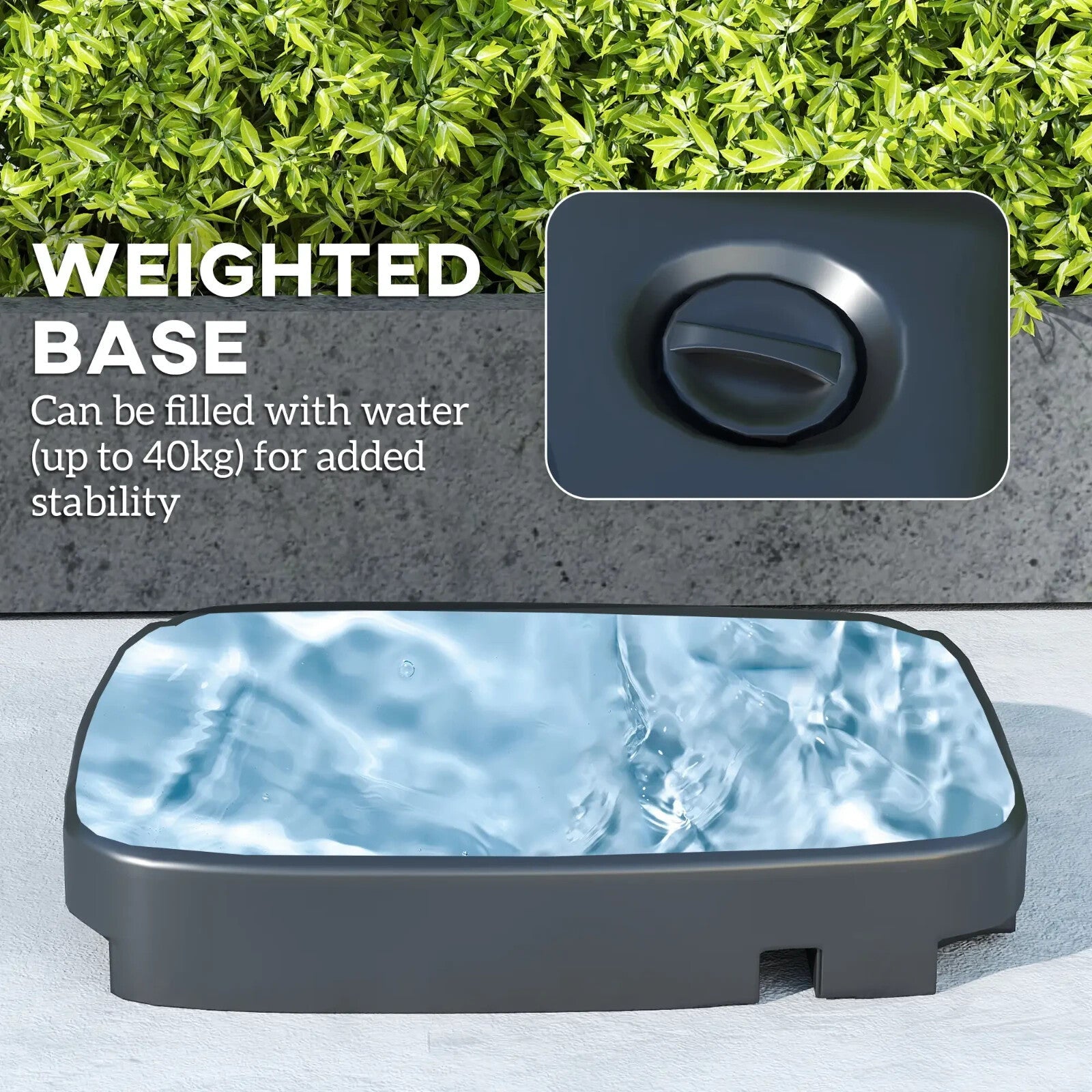 Garden Cantilever Parasol with Weighted Base, Tilt, and Crank - Dark Blue - Home and Garden Furniture Shop - rustic - furniture