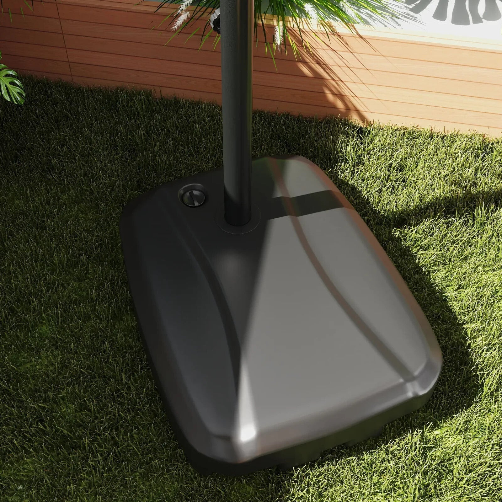 Garden Cantilever Parasol with Weighted Base, Tilt, and Crank - Dark Blue - Home and Garden Furniture Shop - rustic - furniture