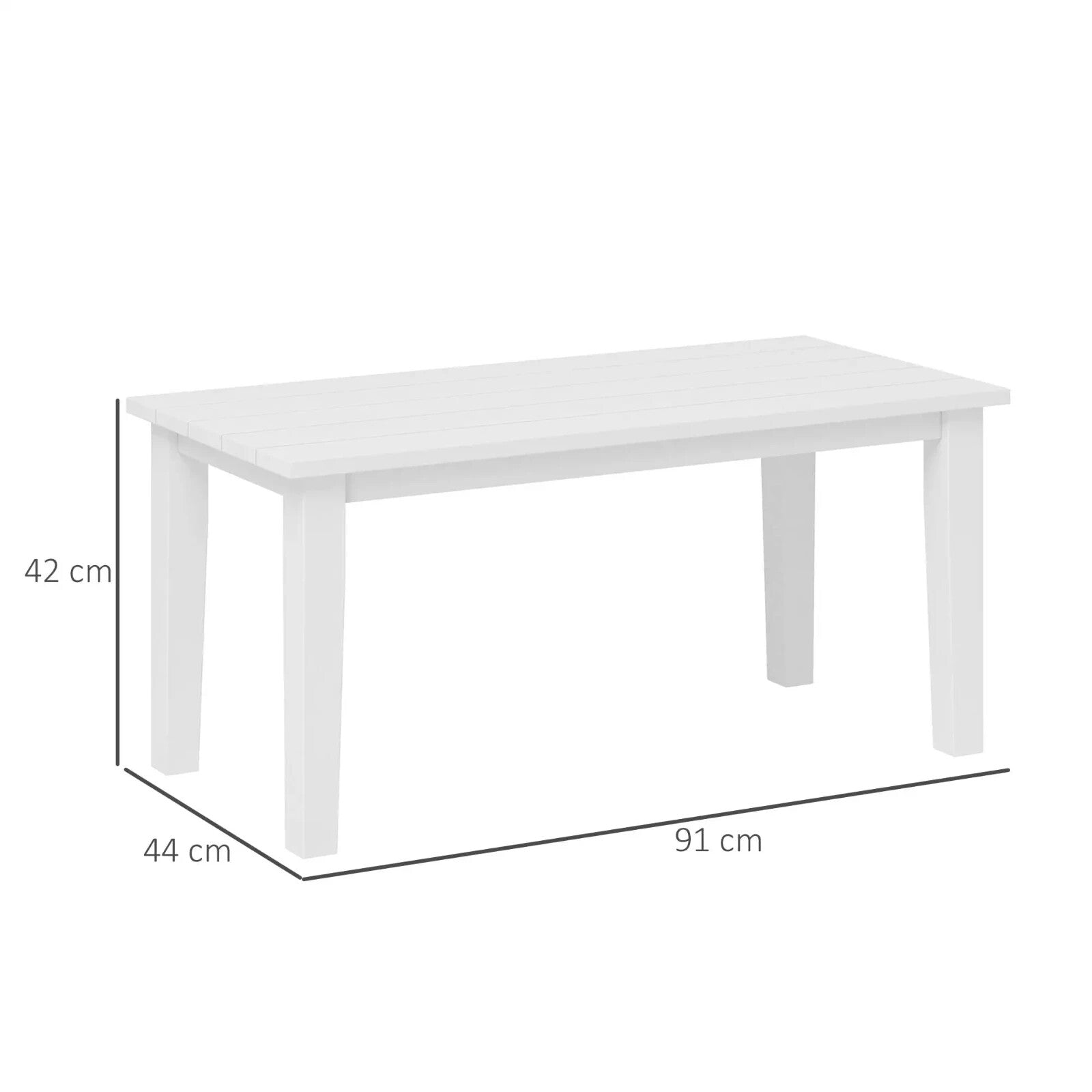 Garden Coffee Table Outdoor HDPE Table w/ Slatted Tabletop All Weather - Home and Garden Furniture Shop - rustic - furniture
