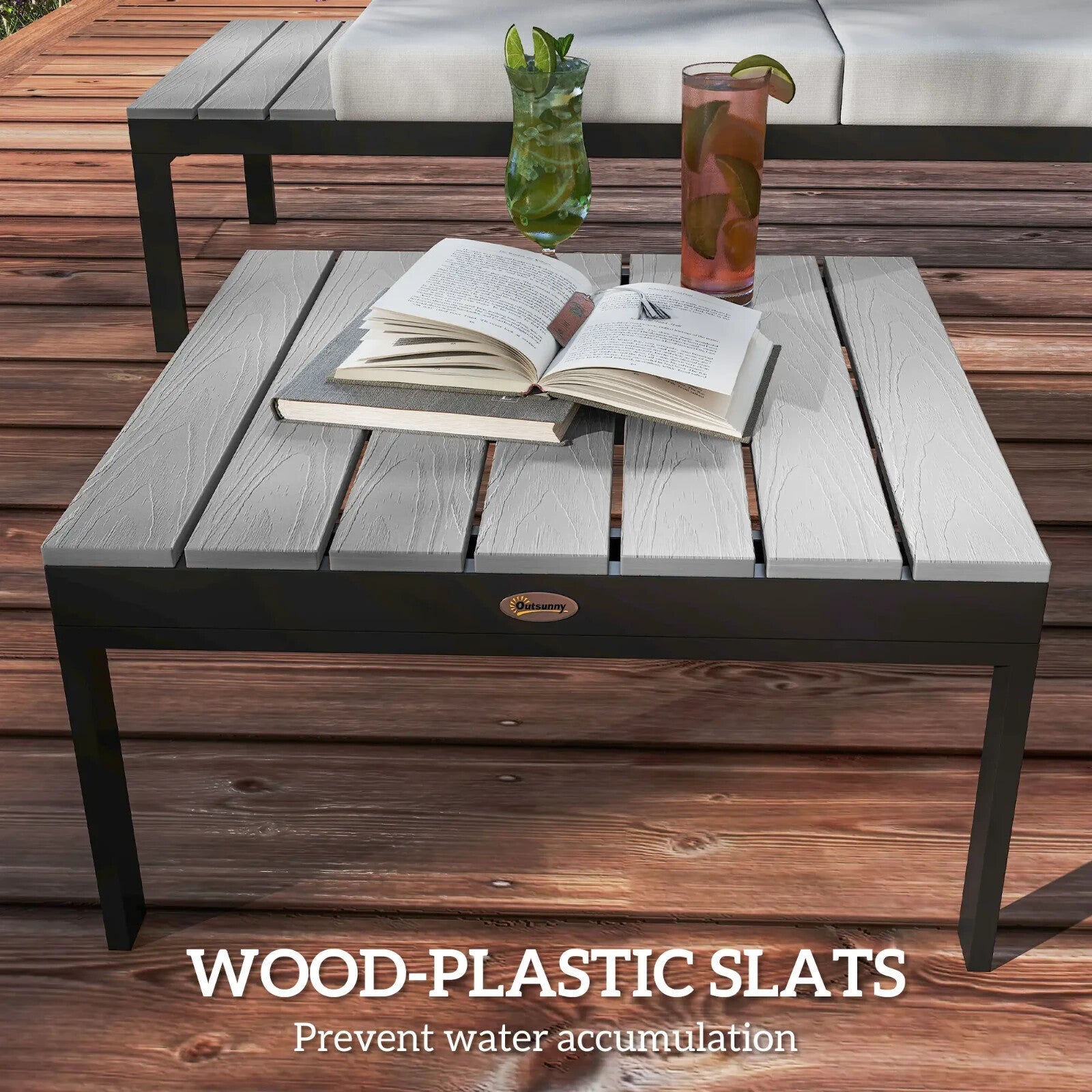 Garden Corner Sofa Set 4 Piece Loveseats Coffee Table Grey Outdoor Patio Seating - Home and Garden Furniture Shop - rustic - furniture